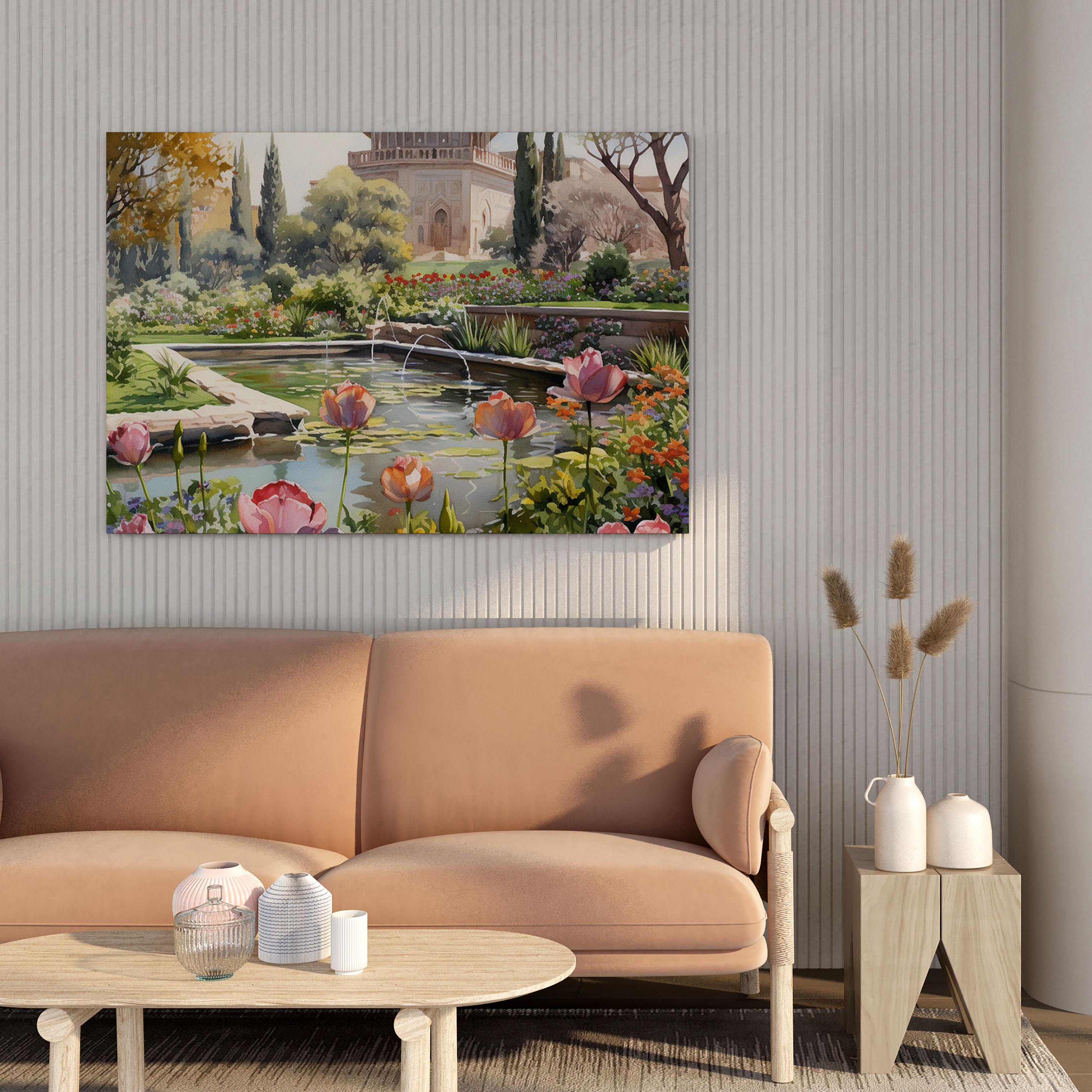 Huzur Veren Osmanlı Bahçesi Kanvas Tablo