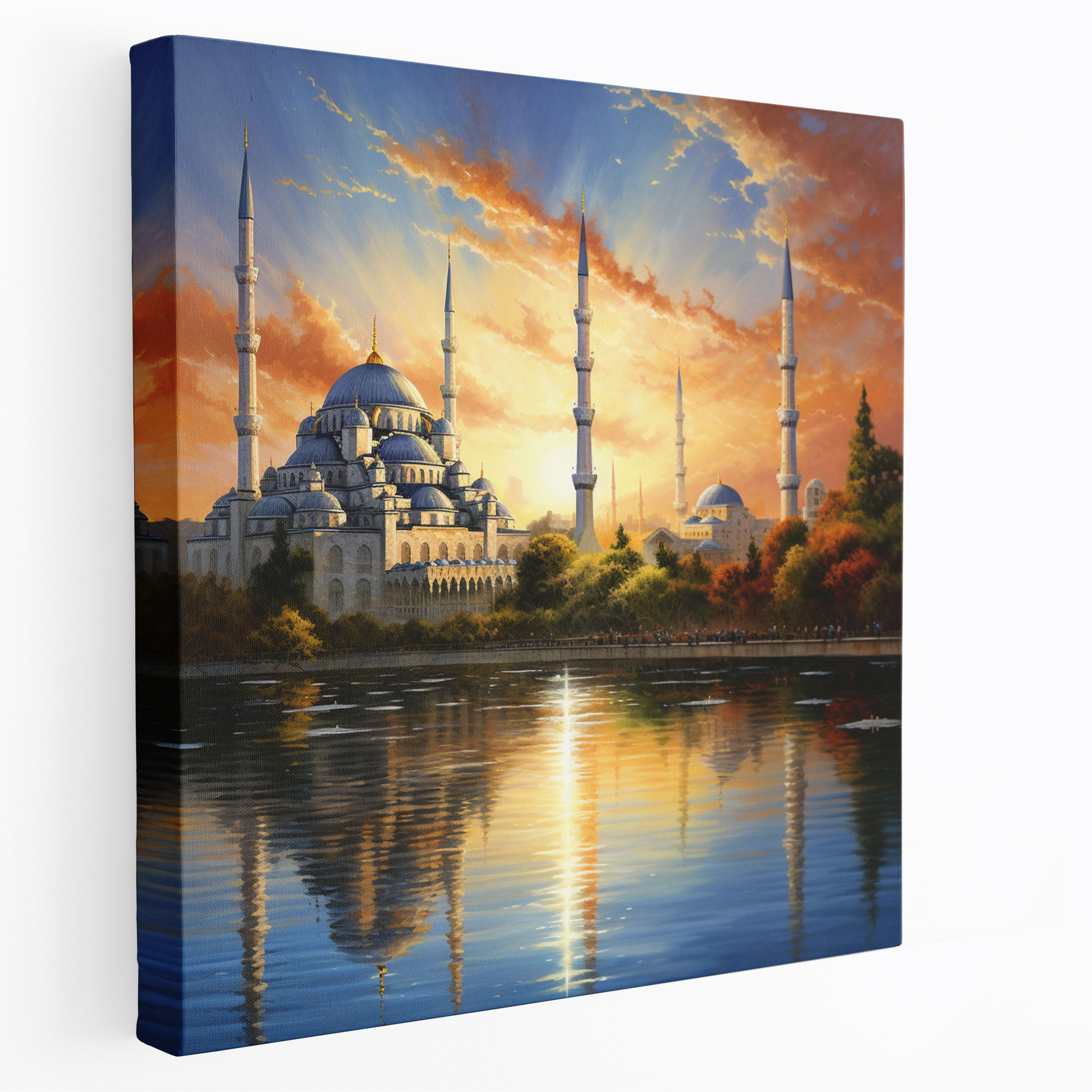 Blue Mosque Sunset Canvas Print