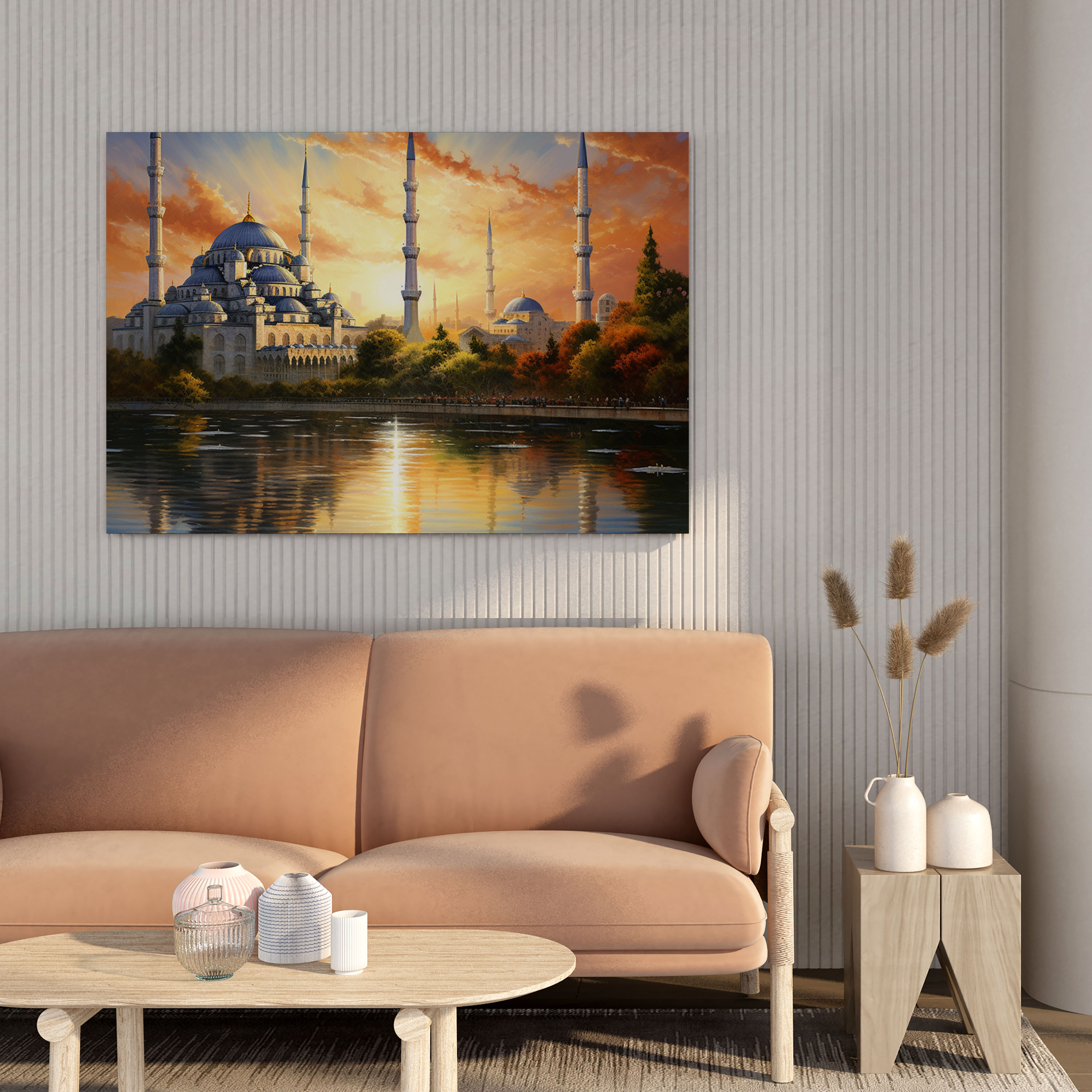 Blue Mosque Sunset Canvas Print