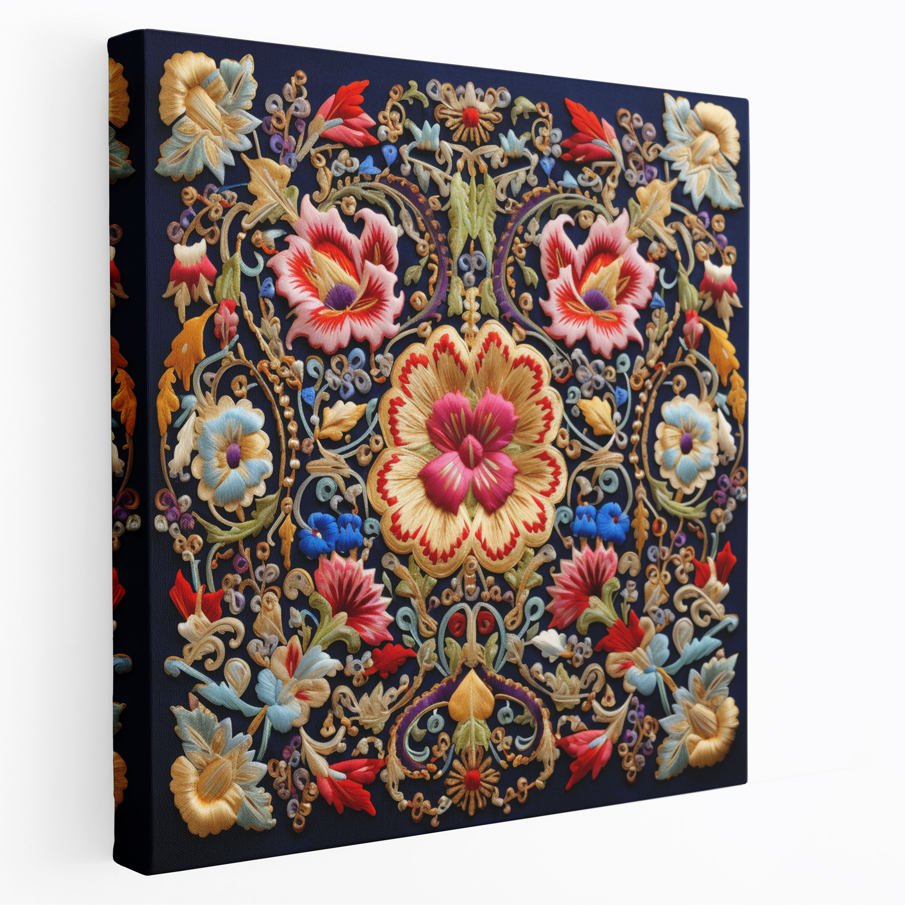 Ottoman Cultural Symbols Embroidery Canvas Print