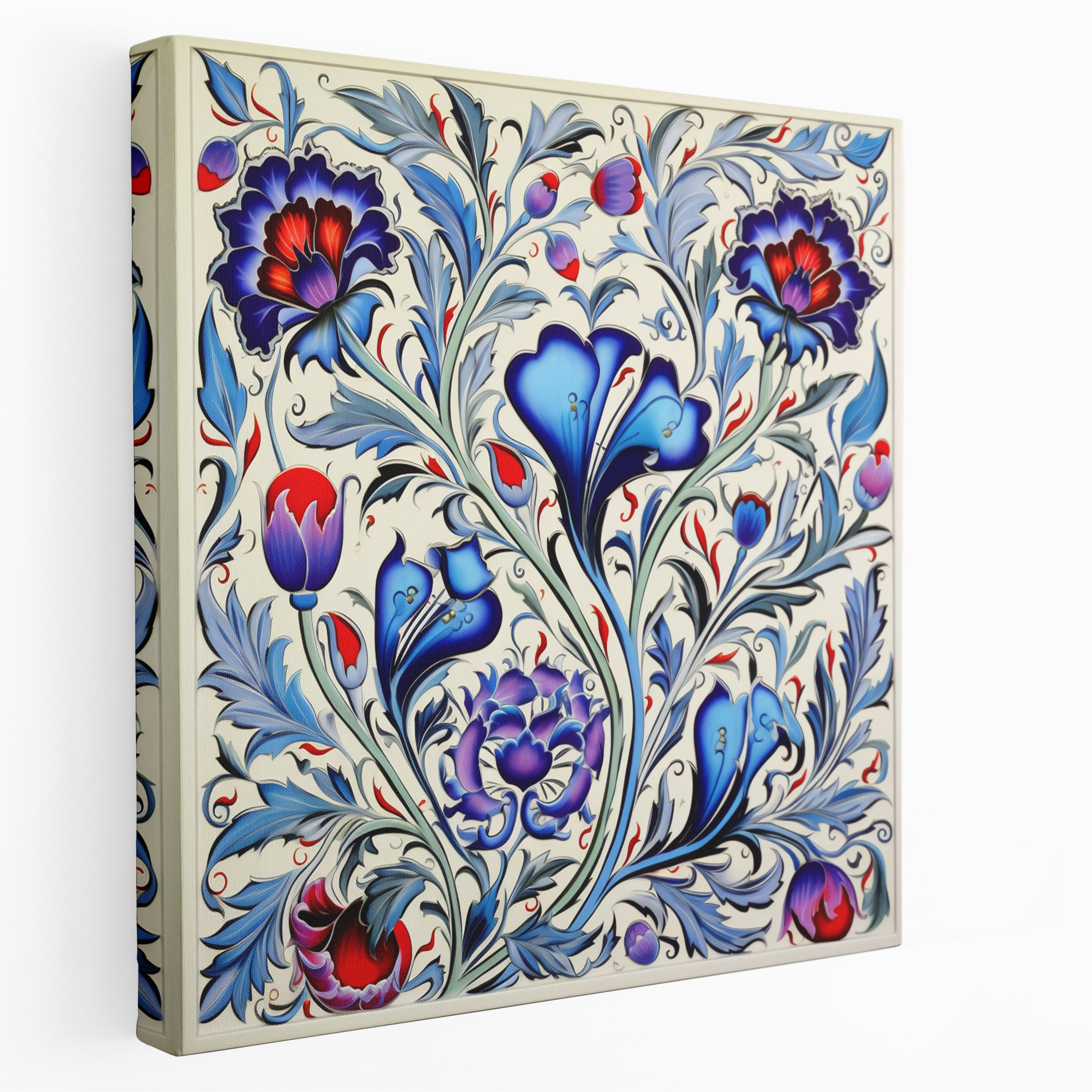 Iznik Pottery-inspired Ceramic Tile Canvas Print