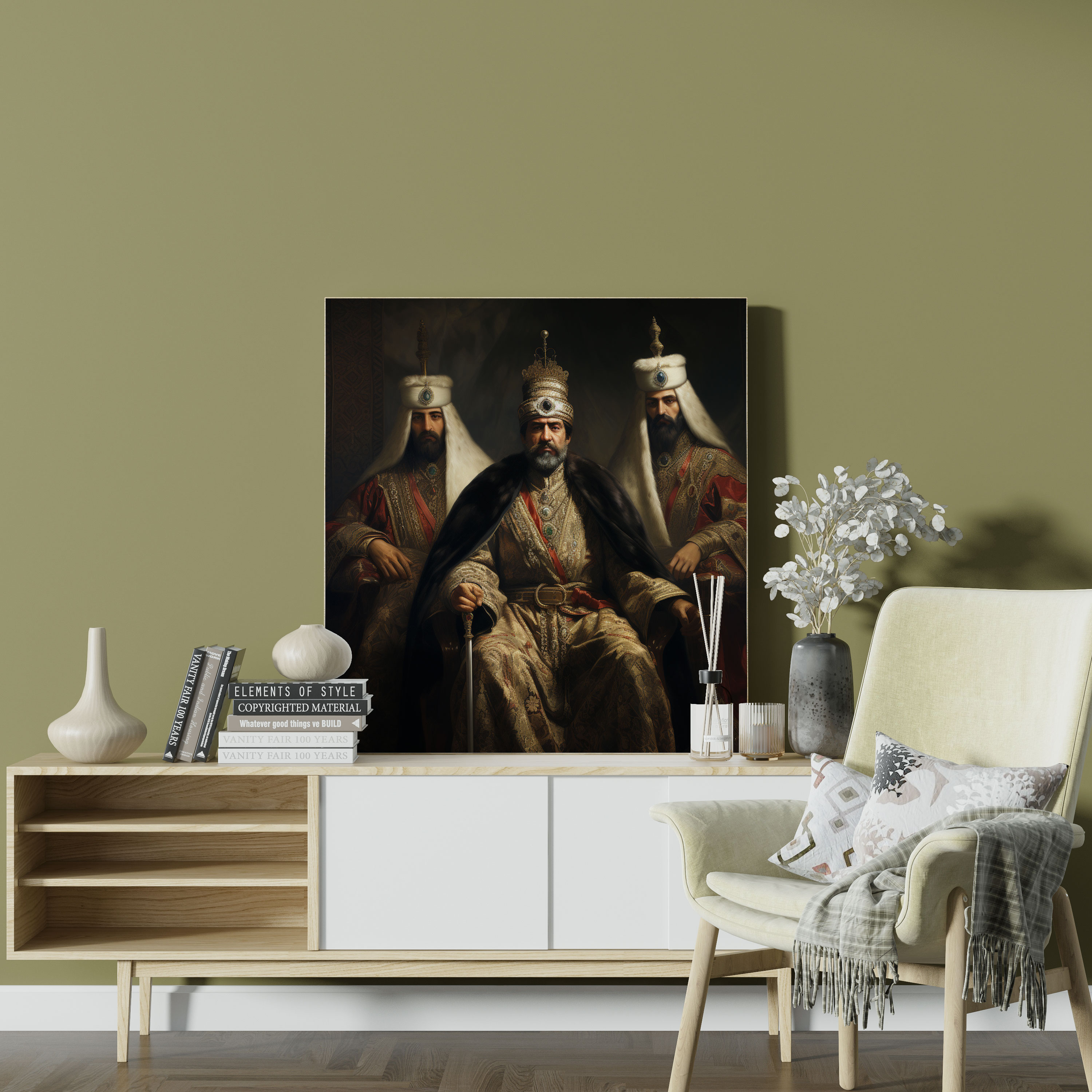 Majestic Portrayal of Ottoman Sultans - Captivating Canvas Print for History Connoisseurs