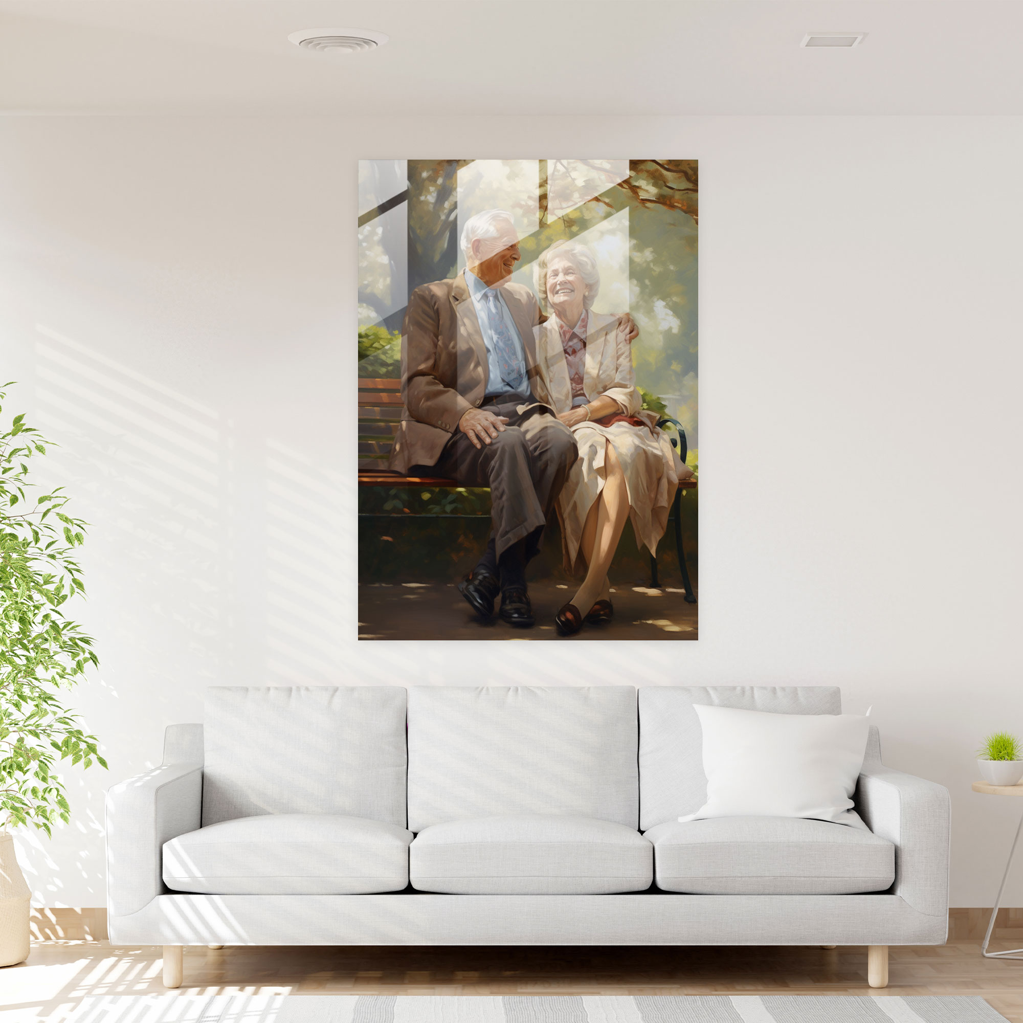 Old Peoples Classic Oil Painting Glass Print - Old Peoples, Old Peoples, Glass Print, Modern Art