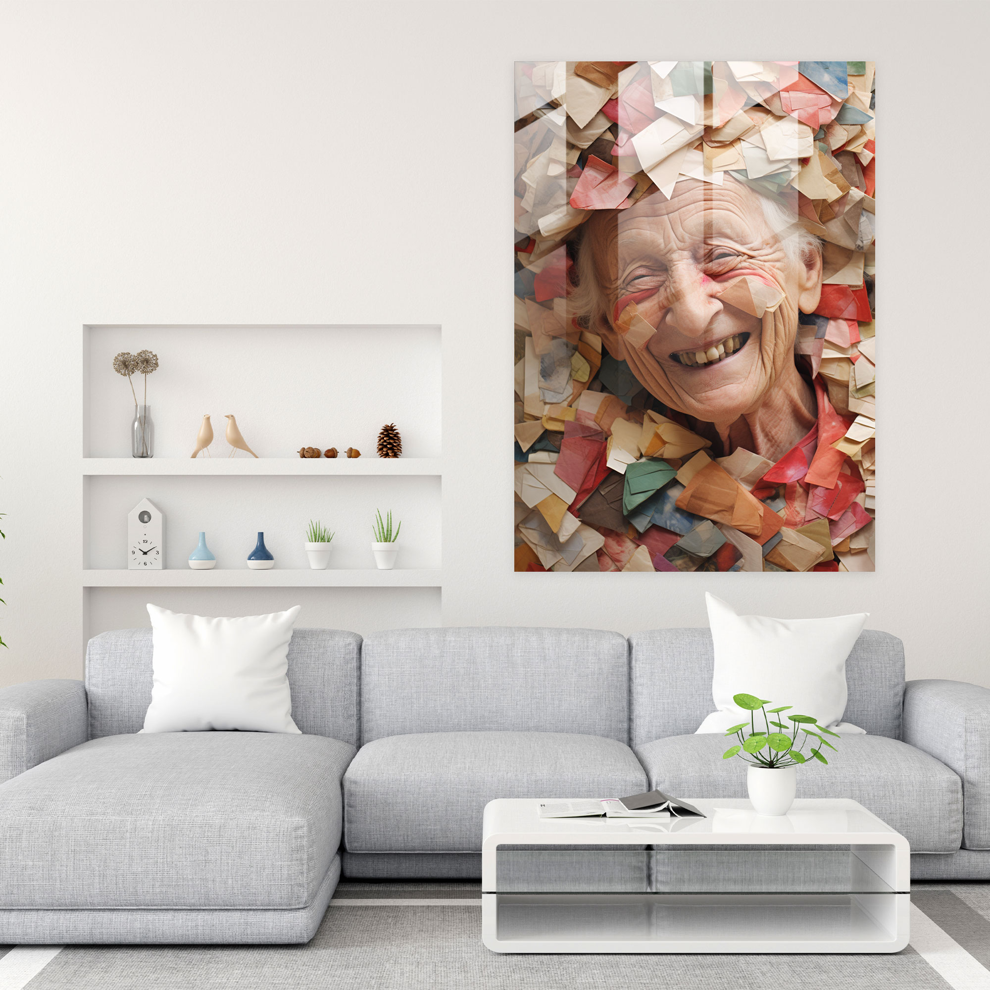 Old Peoples Abstract Art Glass Print - Old Peoples, Glass Wall Art, Abstract Art, Glass Art
