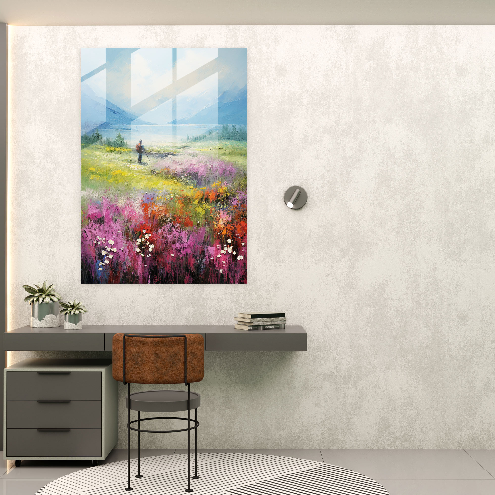 Old Peoples Impressionist Painting Glass Print - Old Peoples, Elderly Person, Home Decoration, Old Peoples