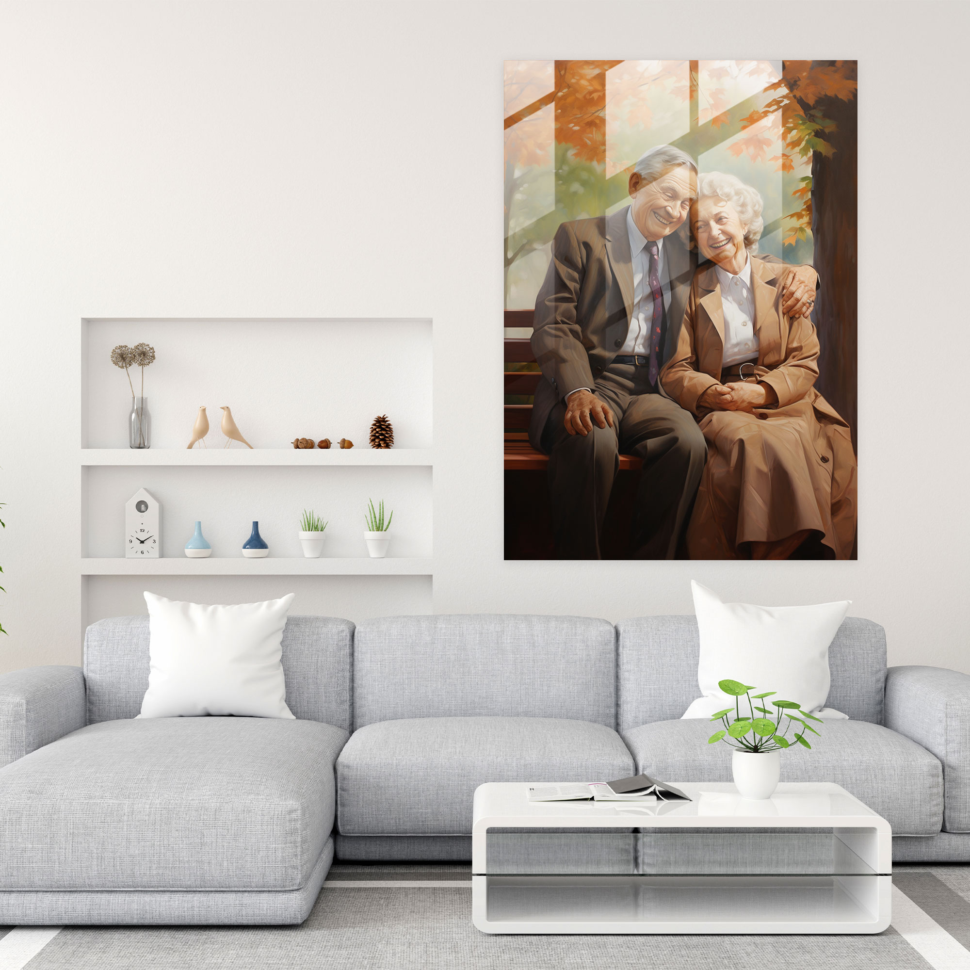 Old Peoples Glass Print - Old Peoples, Home Decoration, Glass Print, Glass Art