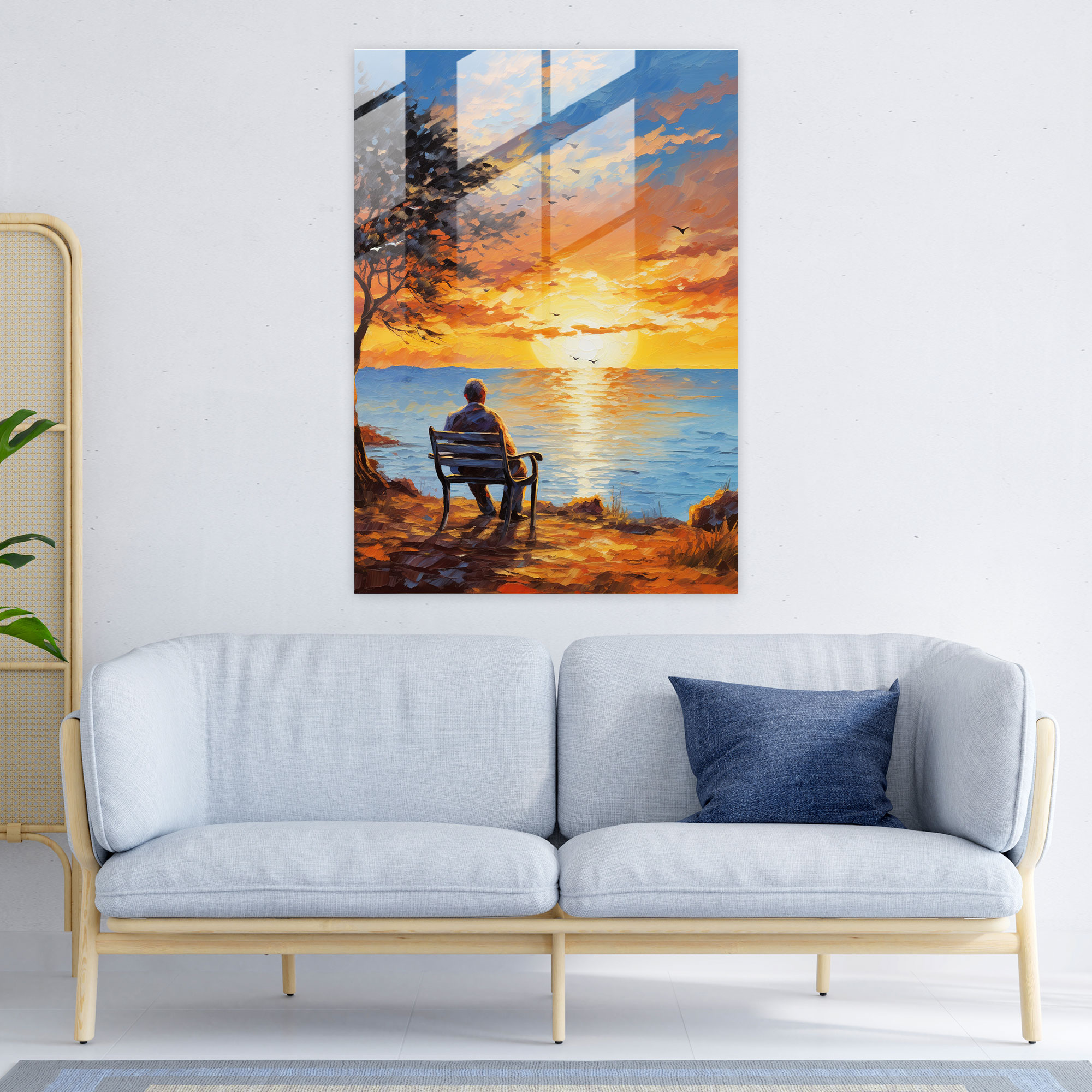 Old Peoples Glass Print - Old Peoples, Old Peoples, Modern Art, Sunset