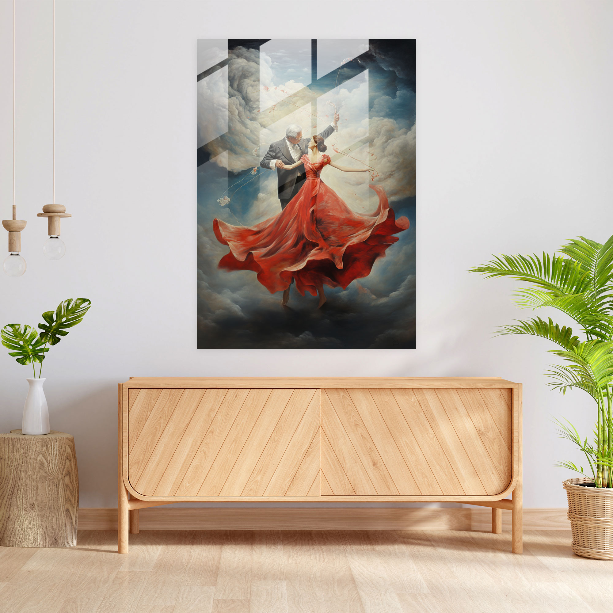 Old Peoples Glass Print - Old Peoples, Old Peoples, Dancing, Modern Art