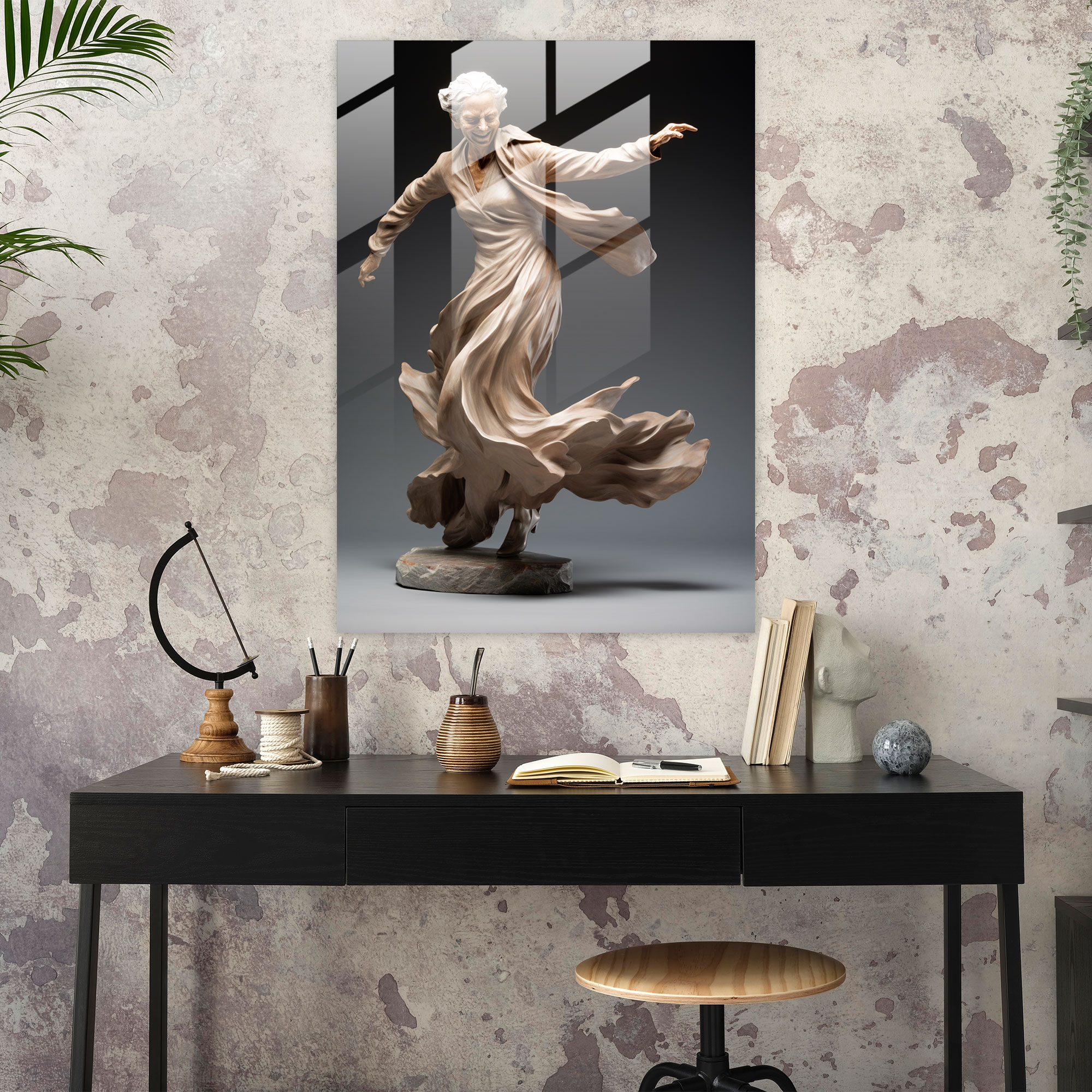 Elegant Dance Glass Print - Old Peoples, Glass Art, Glass Wall Art, Old Peoples