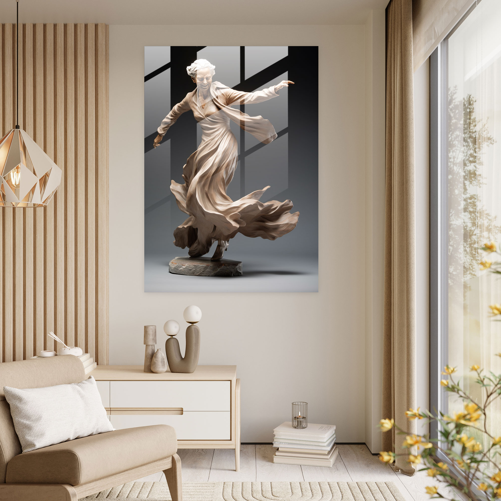 Elegant Dance Glass Print - Old Peoples, Glass Art, Glass Wall Art, Old Peoples