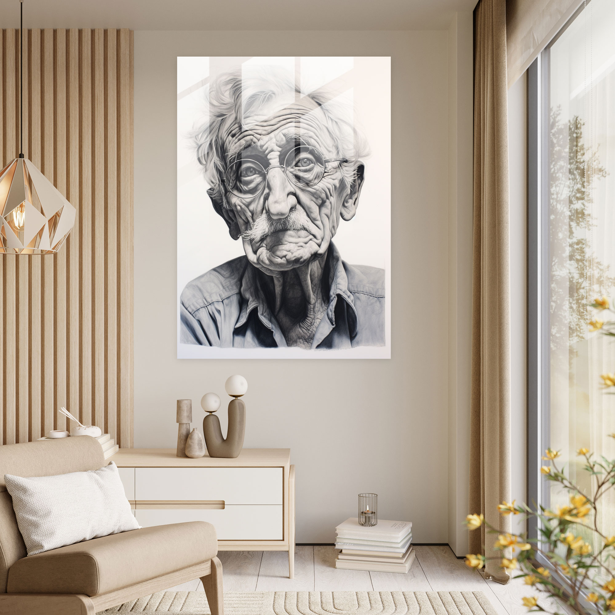 Wrinkles Of Wisdom Glass Print - Old Peoples, Resilience, Aging, Wisdom