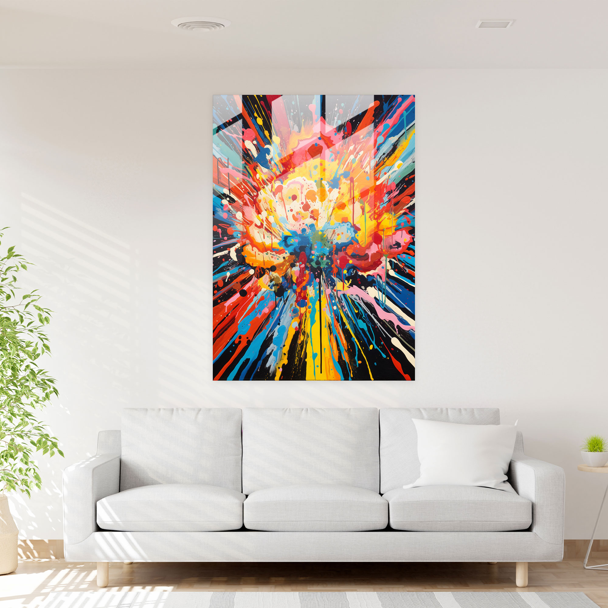 Oppenheimer Glass Print - Oppenheimer, Explosion, Glass Art, Abstract Painting