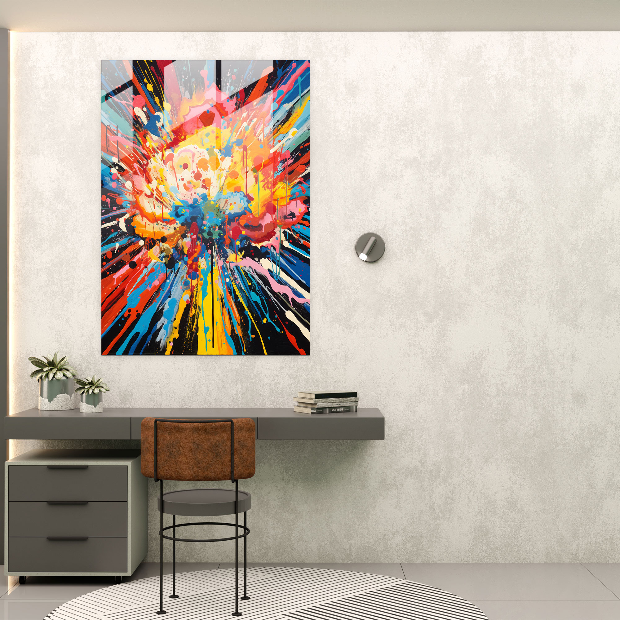 Oppenheimer Glass Print - Oppenheimer, Explosion, Glass Art, Abstract Painting