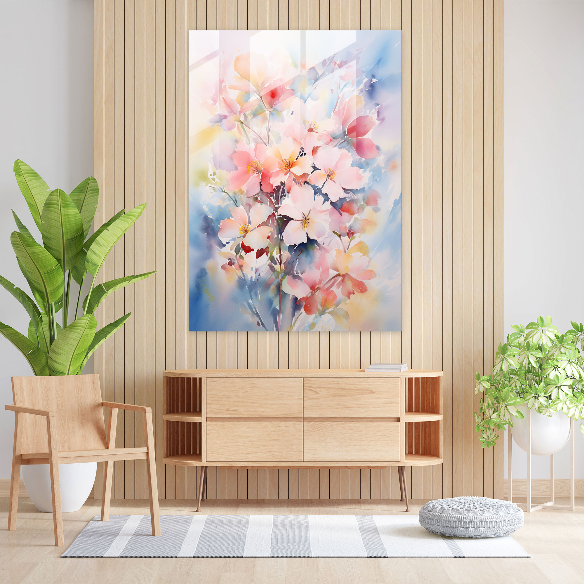Oppenheimer Wall Decoration - Oppenheimer, Glass Wall Art, Home Decoration, Blooming Flowers