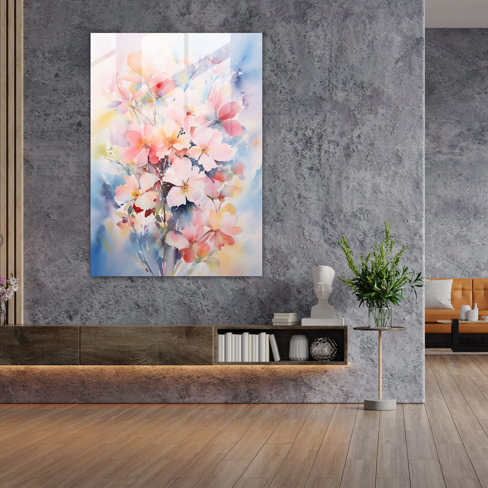 Oppenheimer Wall Decoration - Oppenheimer, Glass Wall Art, Home Decoration, Blooming Flowers