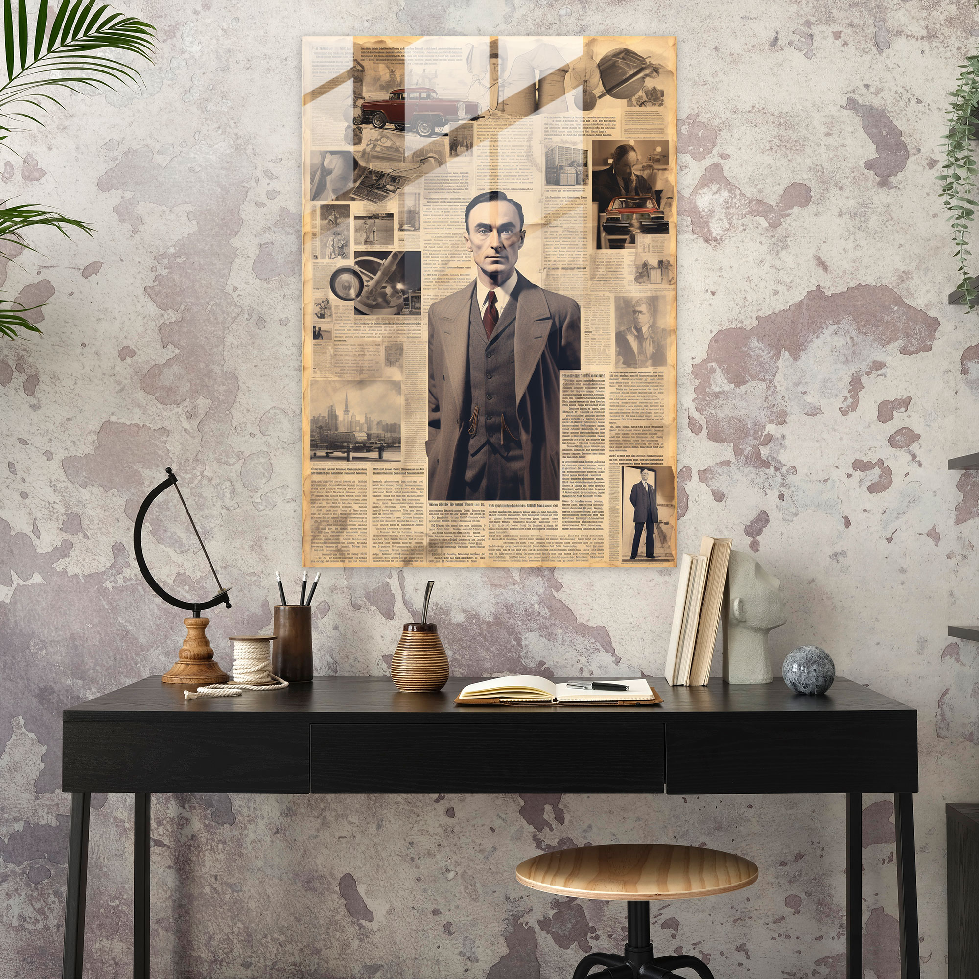 Oppenheimer Modern Art - Oppenheimer, Collage, Glass Art, Wall Decoration