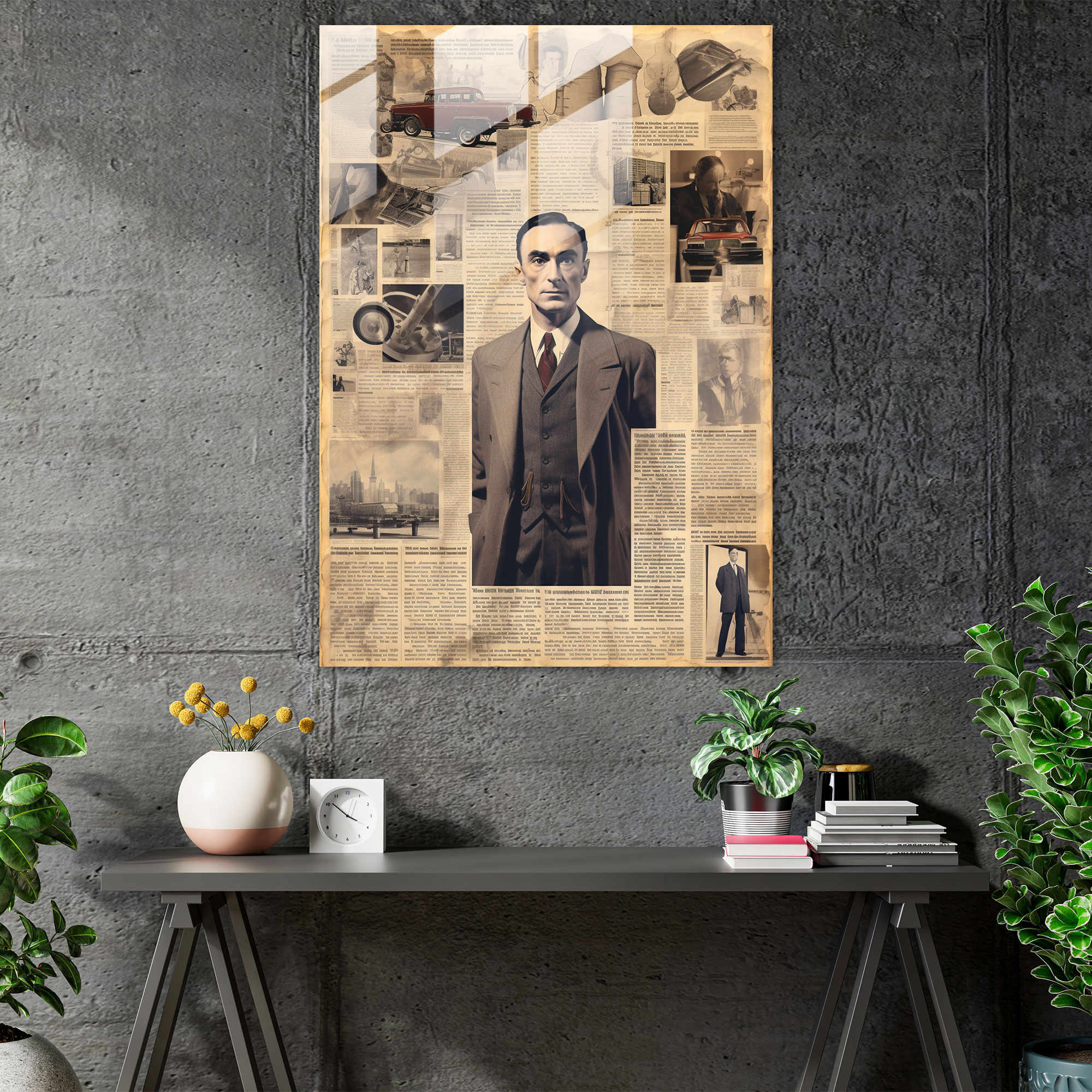 Oppenheimer Modern Art - Oppenheimer, Collage, Glass Art, Wall Decoration