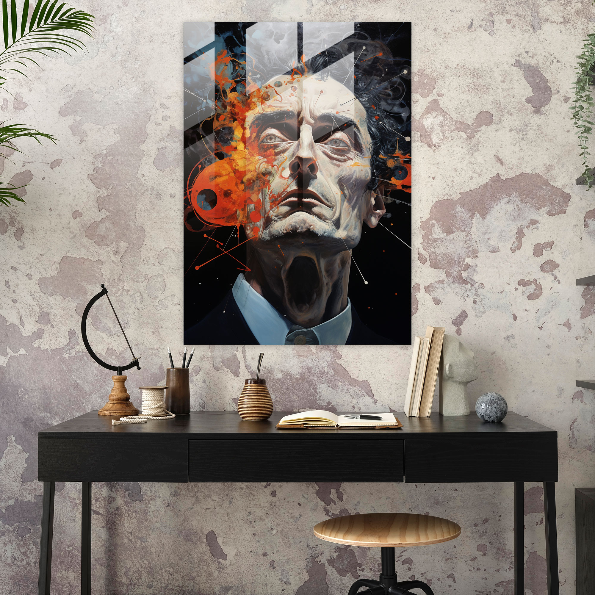 Oppenheimer Wall Decoration - Oppenheimer, Glass Print, Surrealist Artwork, Oppenheimer