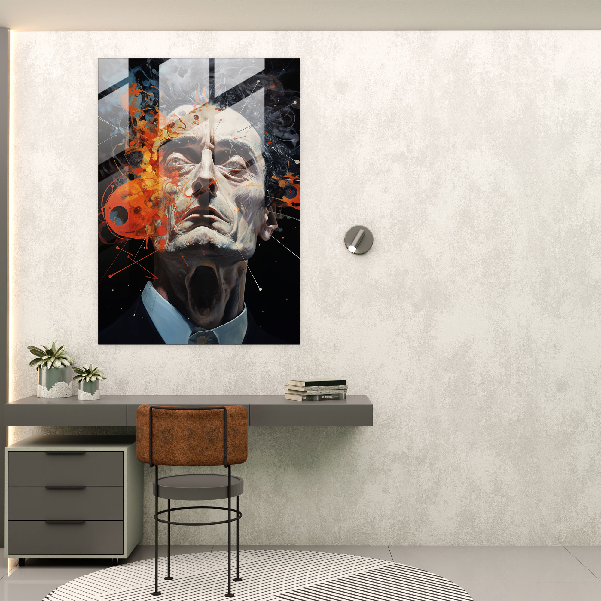 Oppenheimer Wall Decoration - Oppenheimer, Glass Print, Surrealist Artwork, Oppenheimer