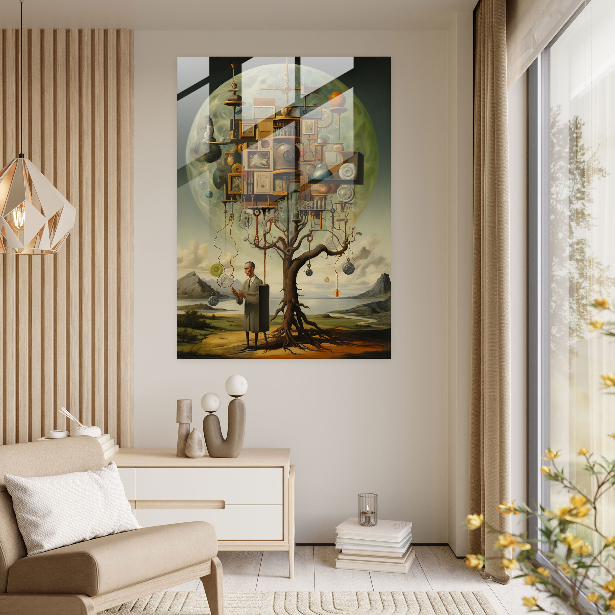 Oppenheimer Glass Wall Art - Oppenheimer, Wall Decoration, Home Decoration, Surrealistic