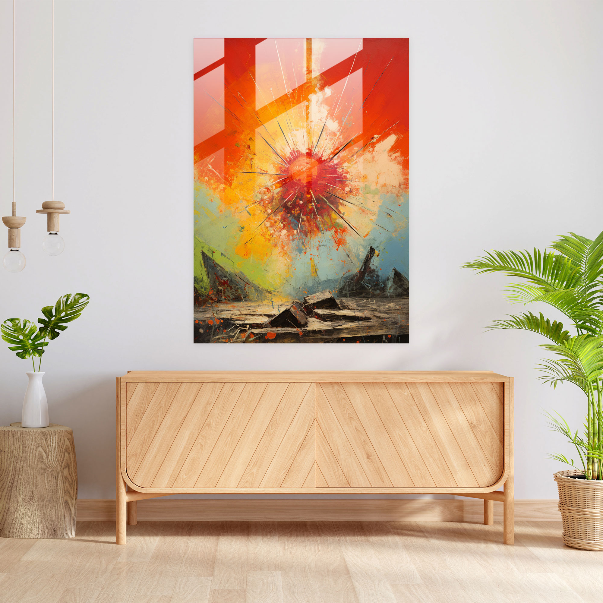 Abstract Glass Print - Oppenheimer Atomic Bomb Test - Oppenheimer, Glass Print, Modern Art, Wall Decoration