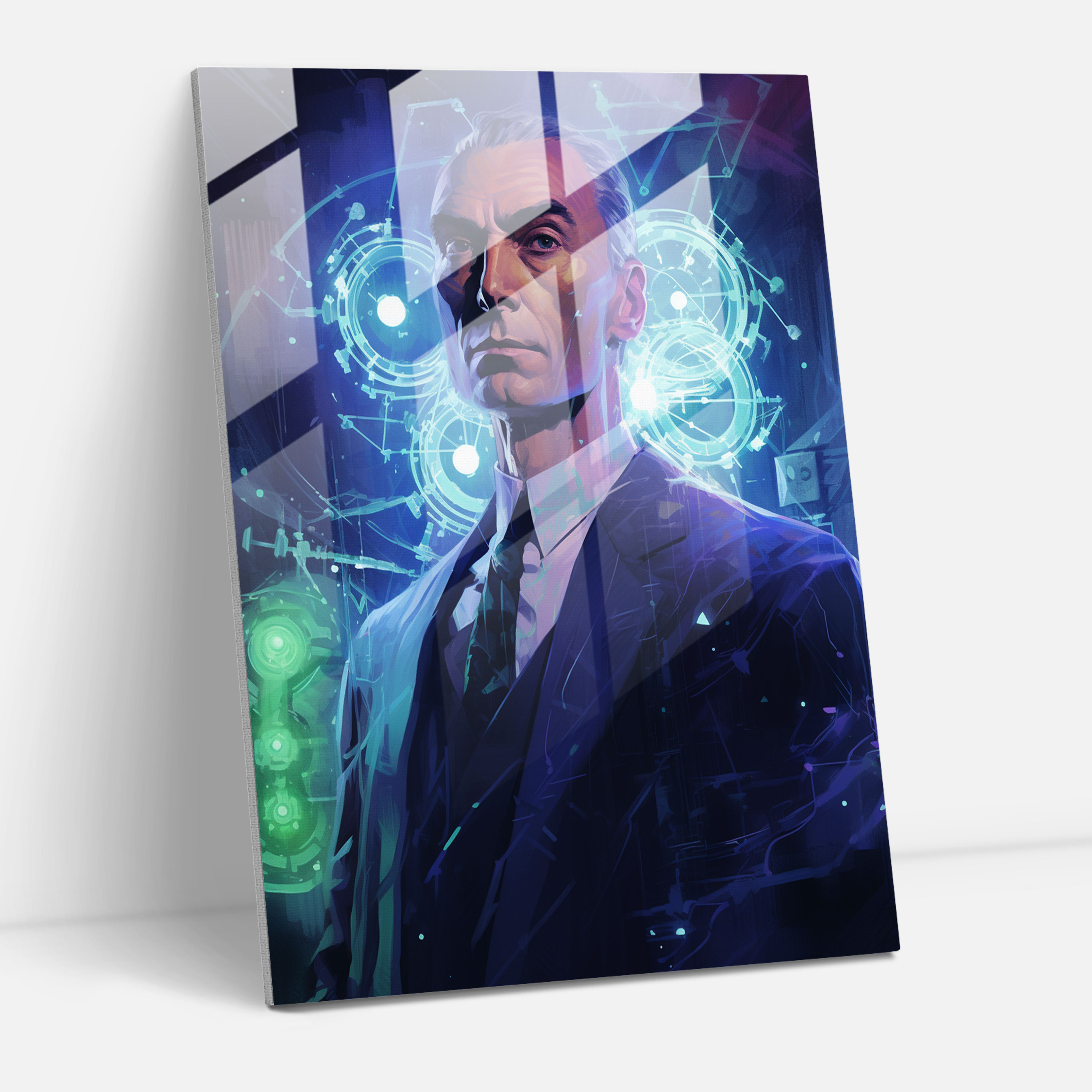 Futuristic Glass Print - Oppenheimer's Vision - Oppenheimer, Glass Art, Oppenheimer, Wall Decoration