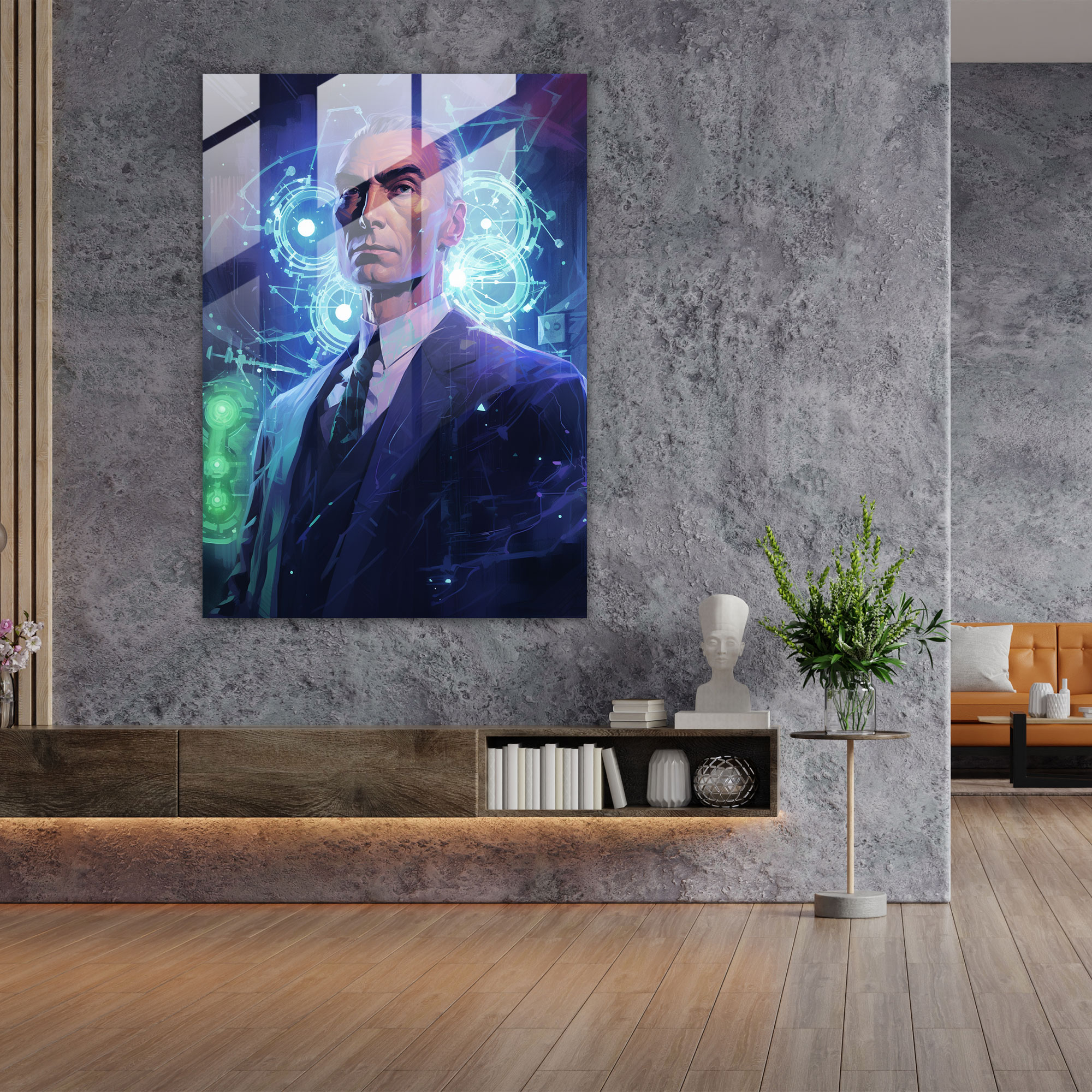 Futuristic Glass Print - Oppenheimer's Vision - Oppenheimer, Glass Art, Oppenheimer, Wall Decoration