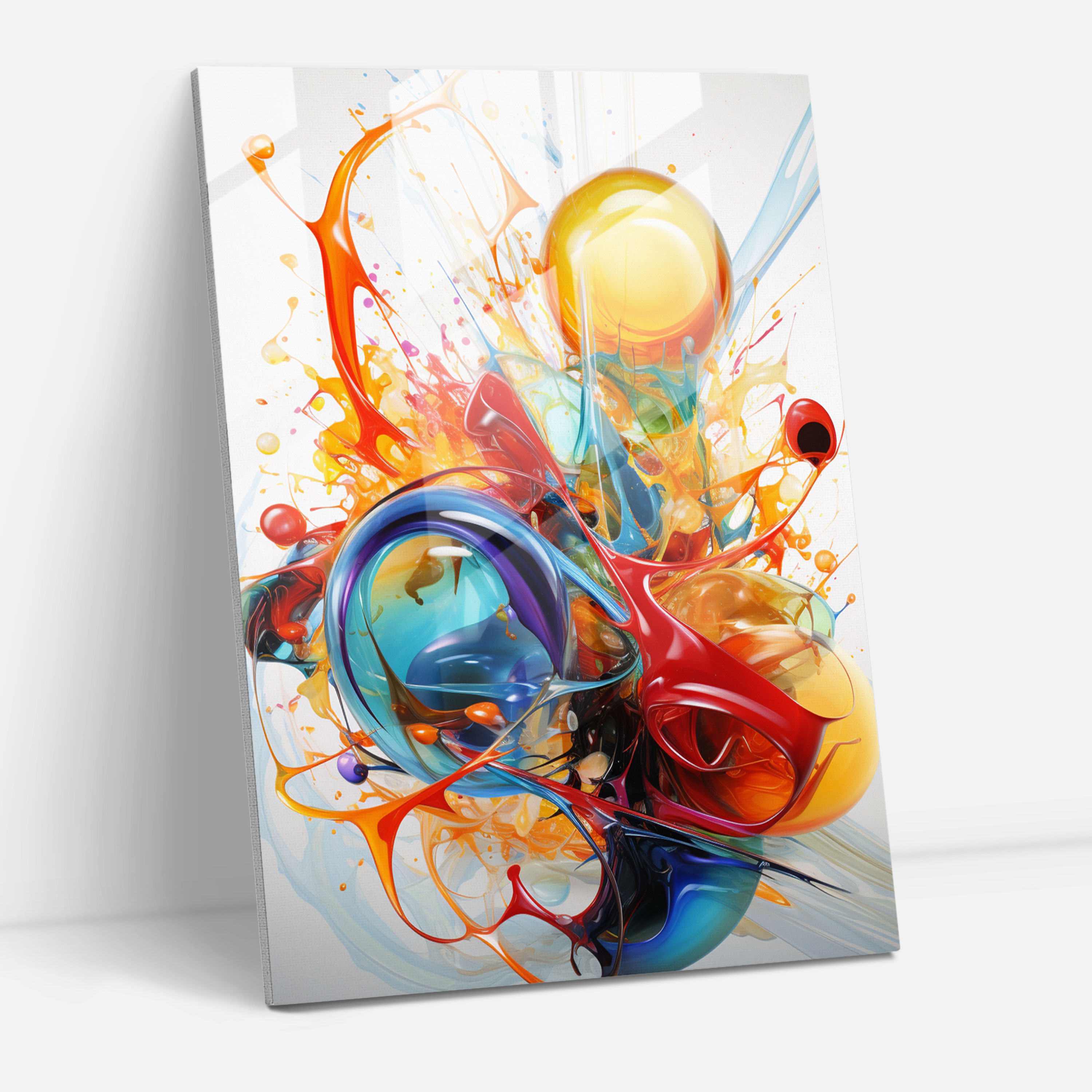 Oppenheimer Abstract Glass Print - Oppenheimer, Scientific Brilliance, Abstract, Wall Decoration