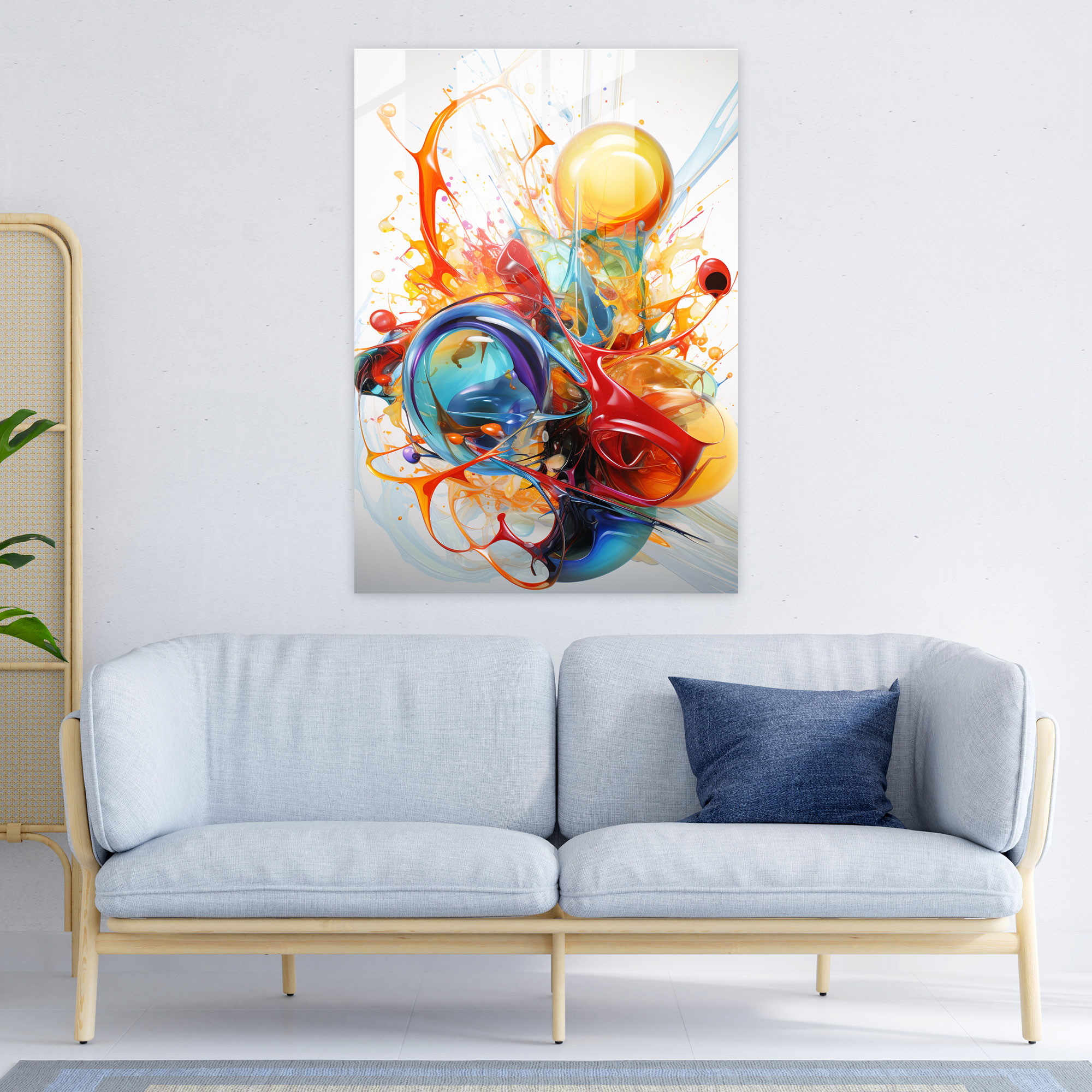 Oppenheimer Abstract Glass Print - Oppenheimer, Scientific Brilliance, Abstract, Wall Decoration