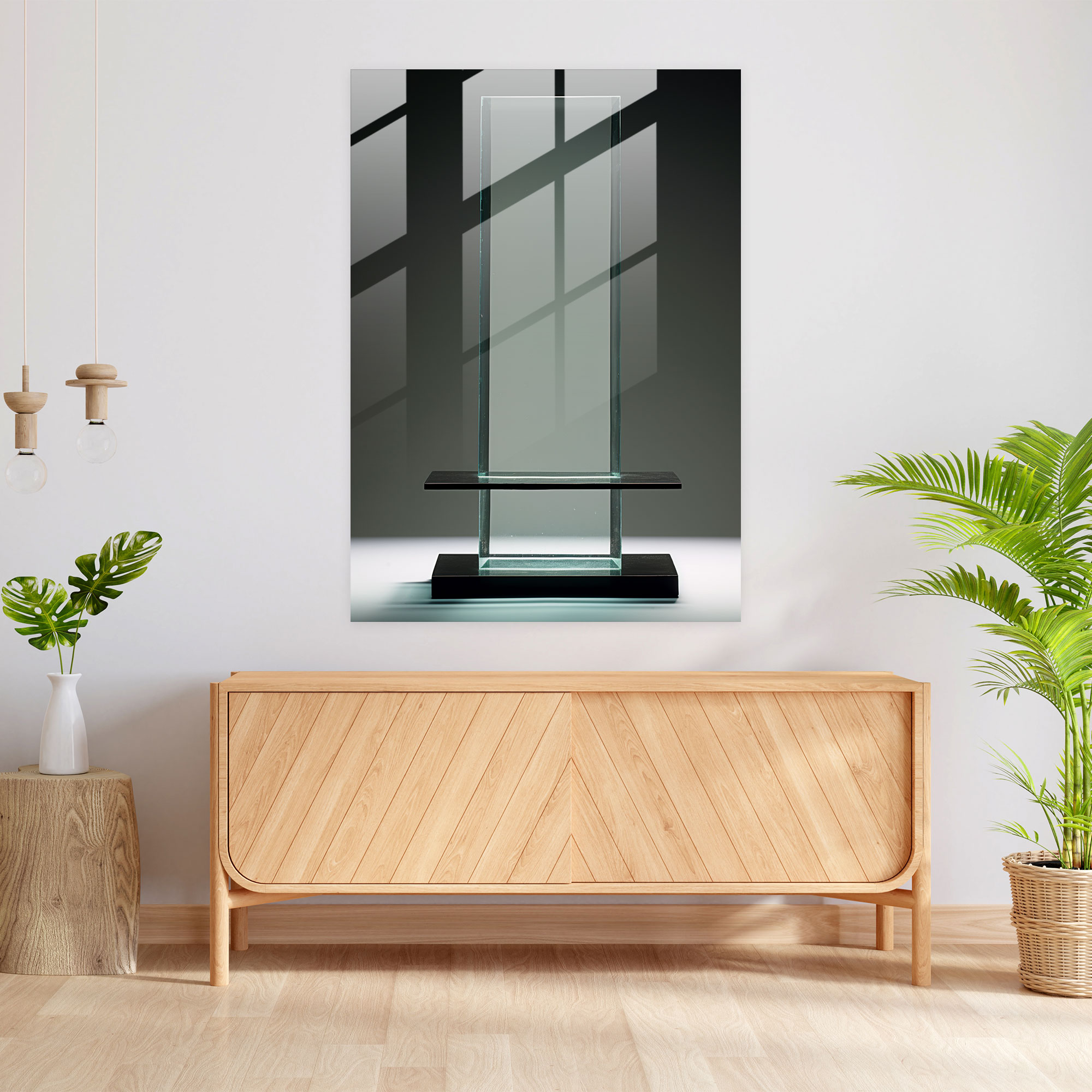 Oppenheimer Minimalist Glass Art - Oppenheimer, Intellectual Clarity, Minimalist, Focus