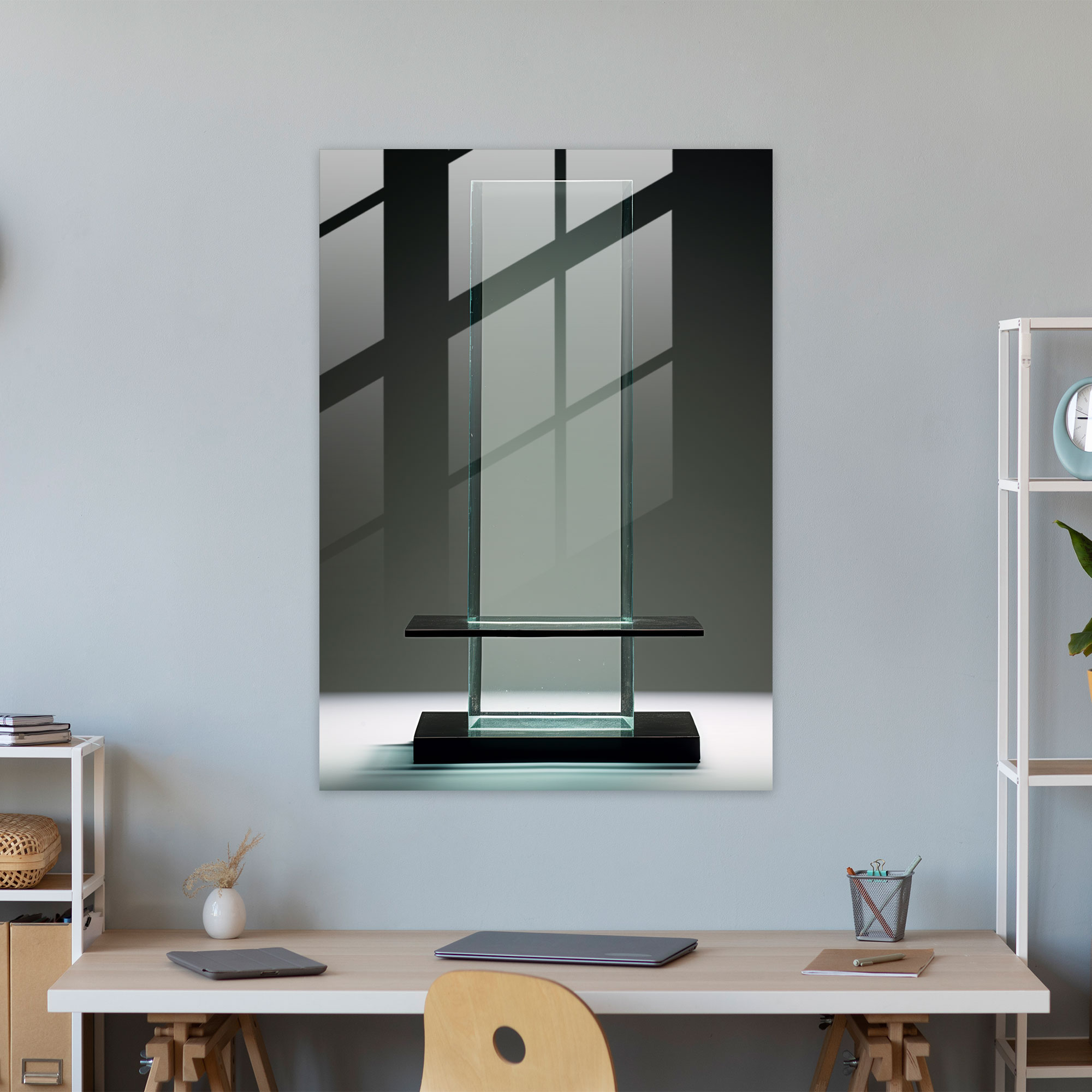 Oppenheimer Minimalist Glass Art - Oppenheimer, Intellectual Clarity, Minimalist, Focus