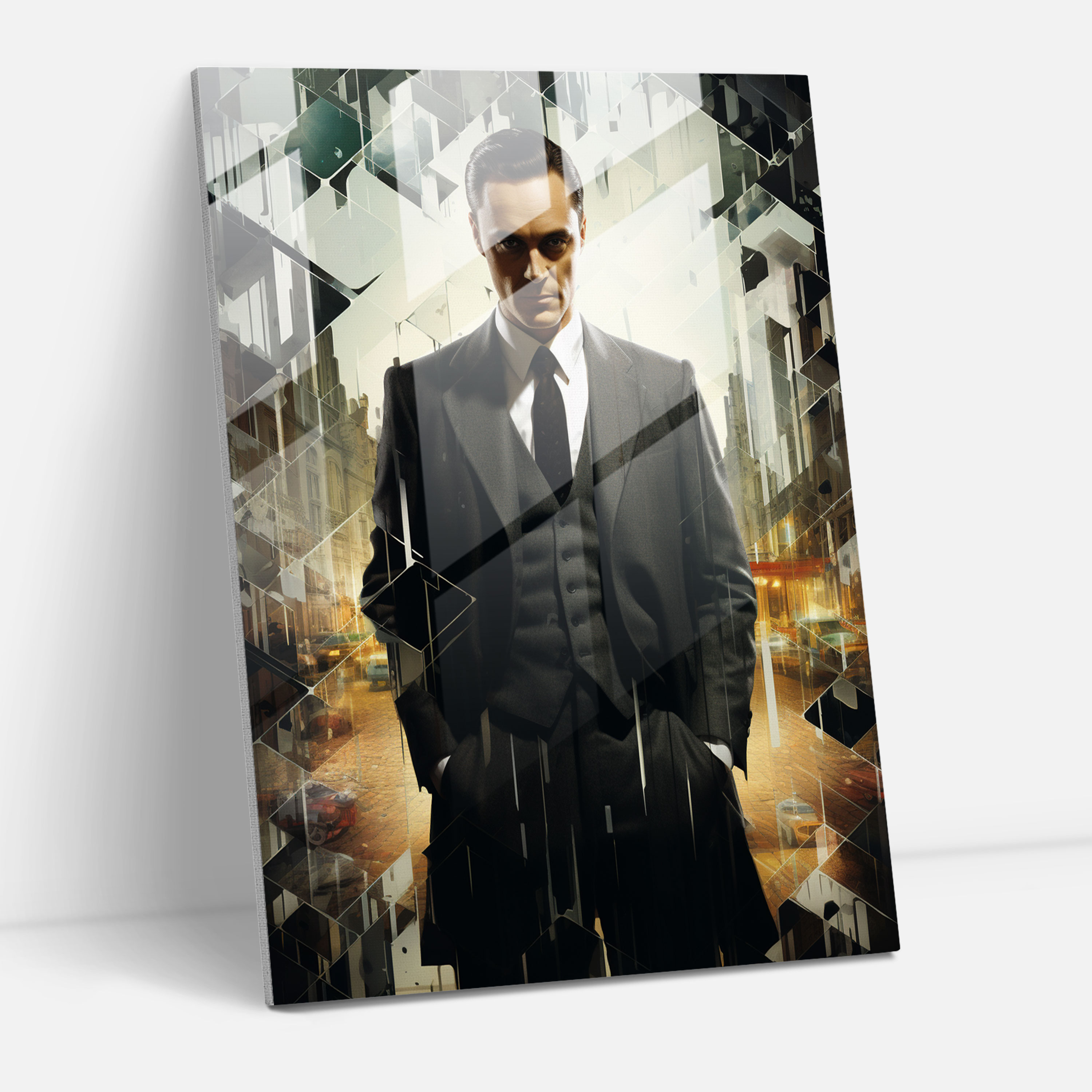 Oppenheimer Vintage-Inspired Glass Print - Oppenheimer, Glass Wall Art, Vintage-Inspired, Wall Decoration