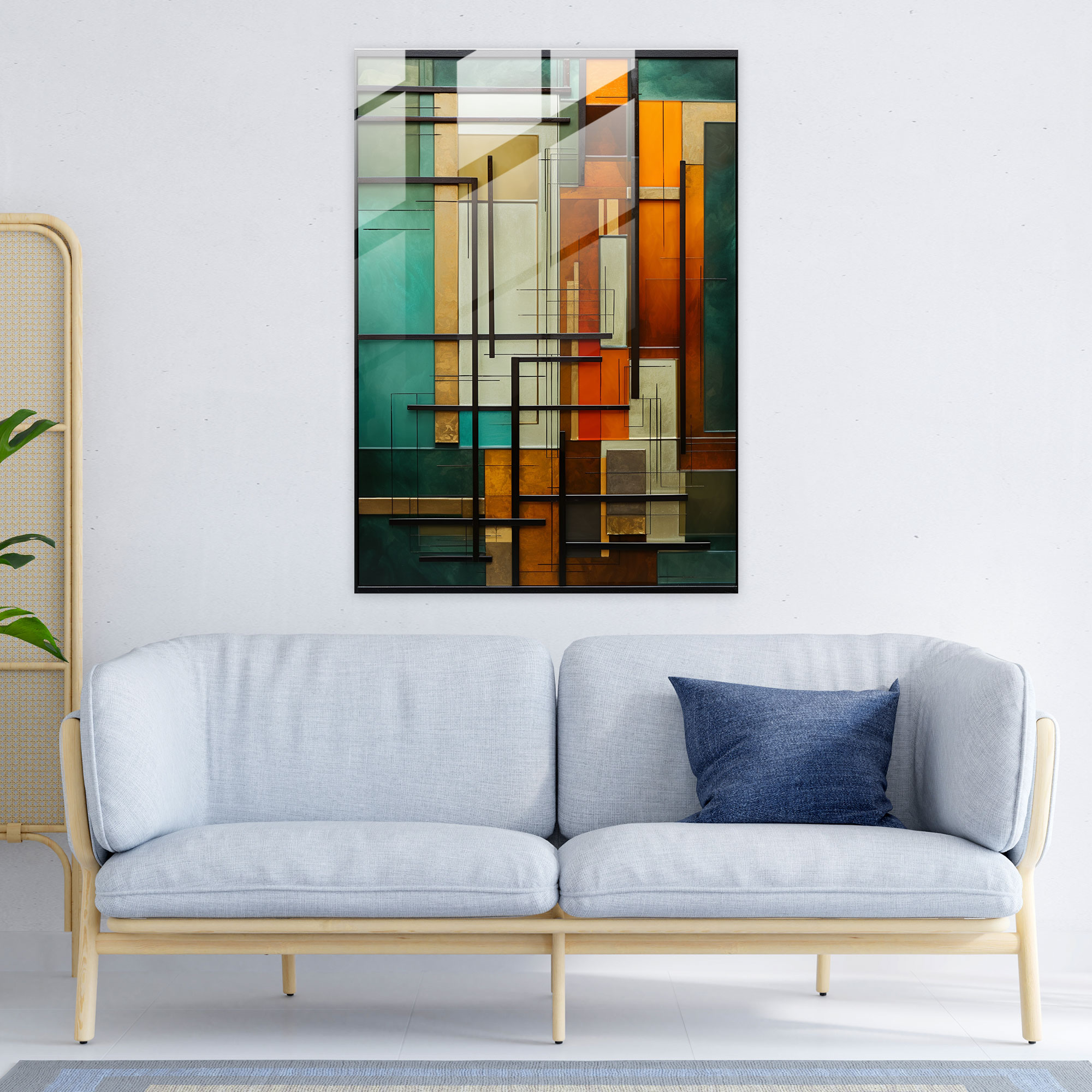 Oppenheimer Geometric Glass Wall Art - Oppenheimer, Glass Art, Oppenheimer, Glass Wall Art
