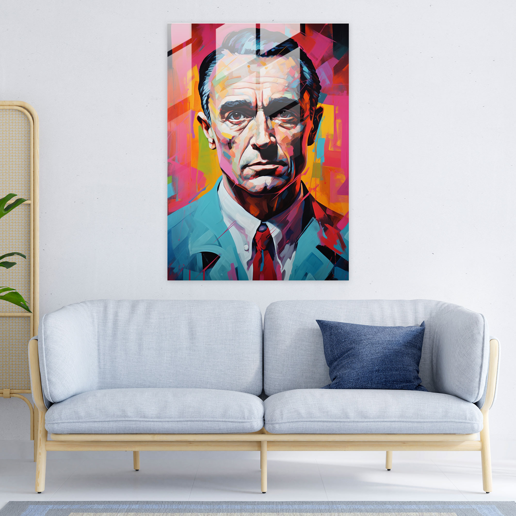 Oppenheimer Pop Art Esintili Cam Tablo - Cam Sanat Duvar Dekorasyonu