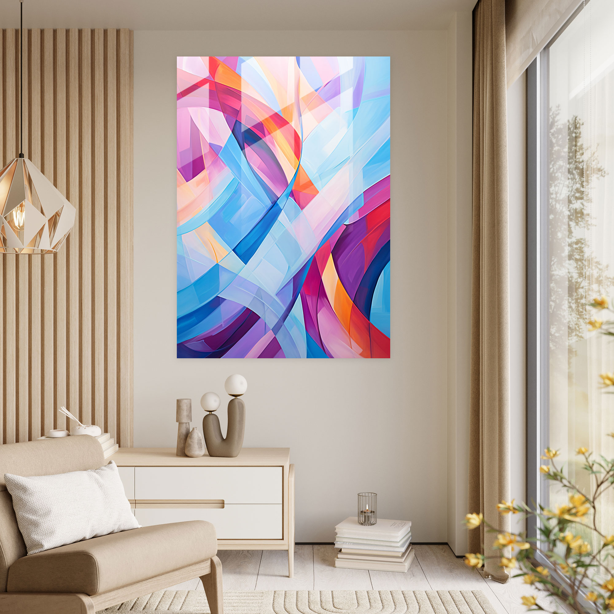 Oppenheimer Glass Print - Abstract Modern Art - Oppenheimer, Home Decoration, Dynamic Pattern, Abstract