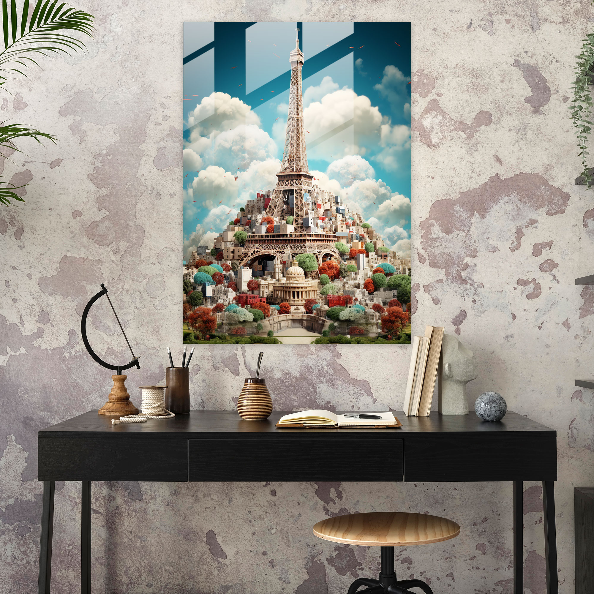 Oppenheimer Glass Print - Global Landmarks - Oppenheimer, Home Decoration, Digital Collage, Oppenheimer
