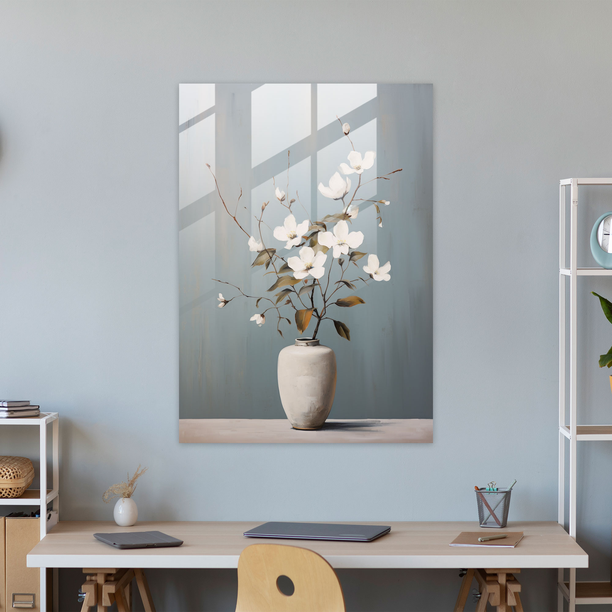 Oppenheimer Glass Print - Minimalist Floral - Oppenheimer, Glass Art, Minimalist Floral Painting, Flowers