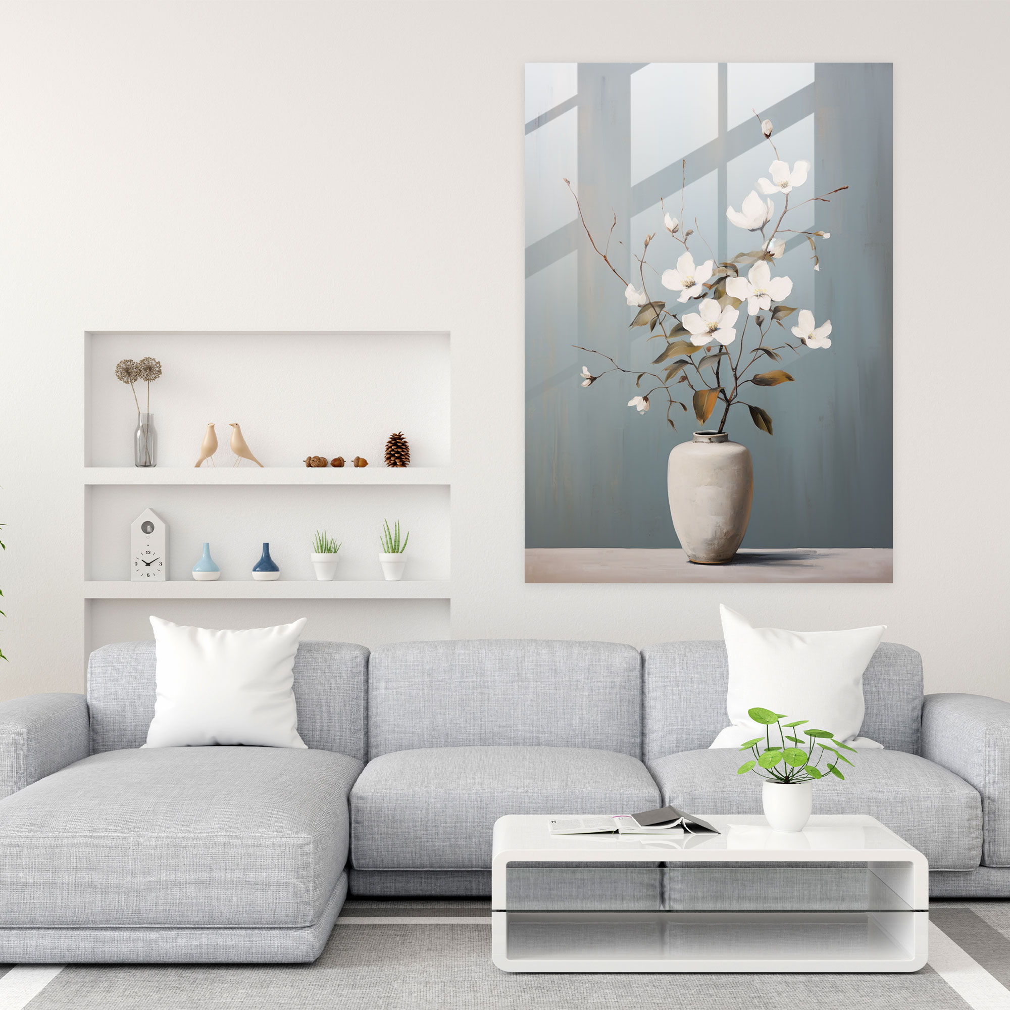 Oppenheimer Glass Print - Minimalist Floral - Oppenheimer, Glass Art, Minimalist Floral Painting, Flowers