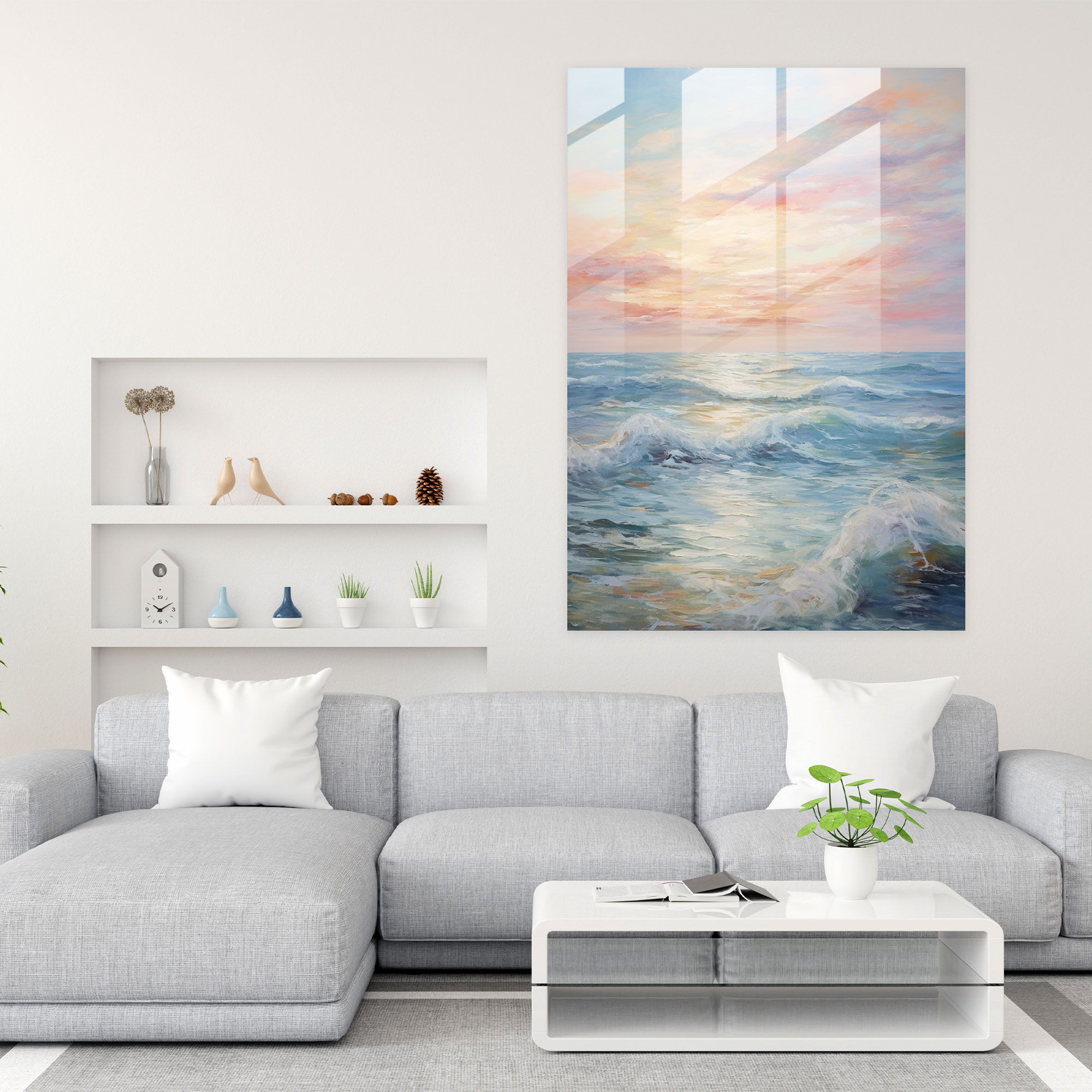Oppenheimer Glass Print - Serene Seascape - Oppenheimer, Ocean, Glass Wall Art, Modern Art