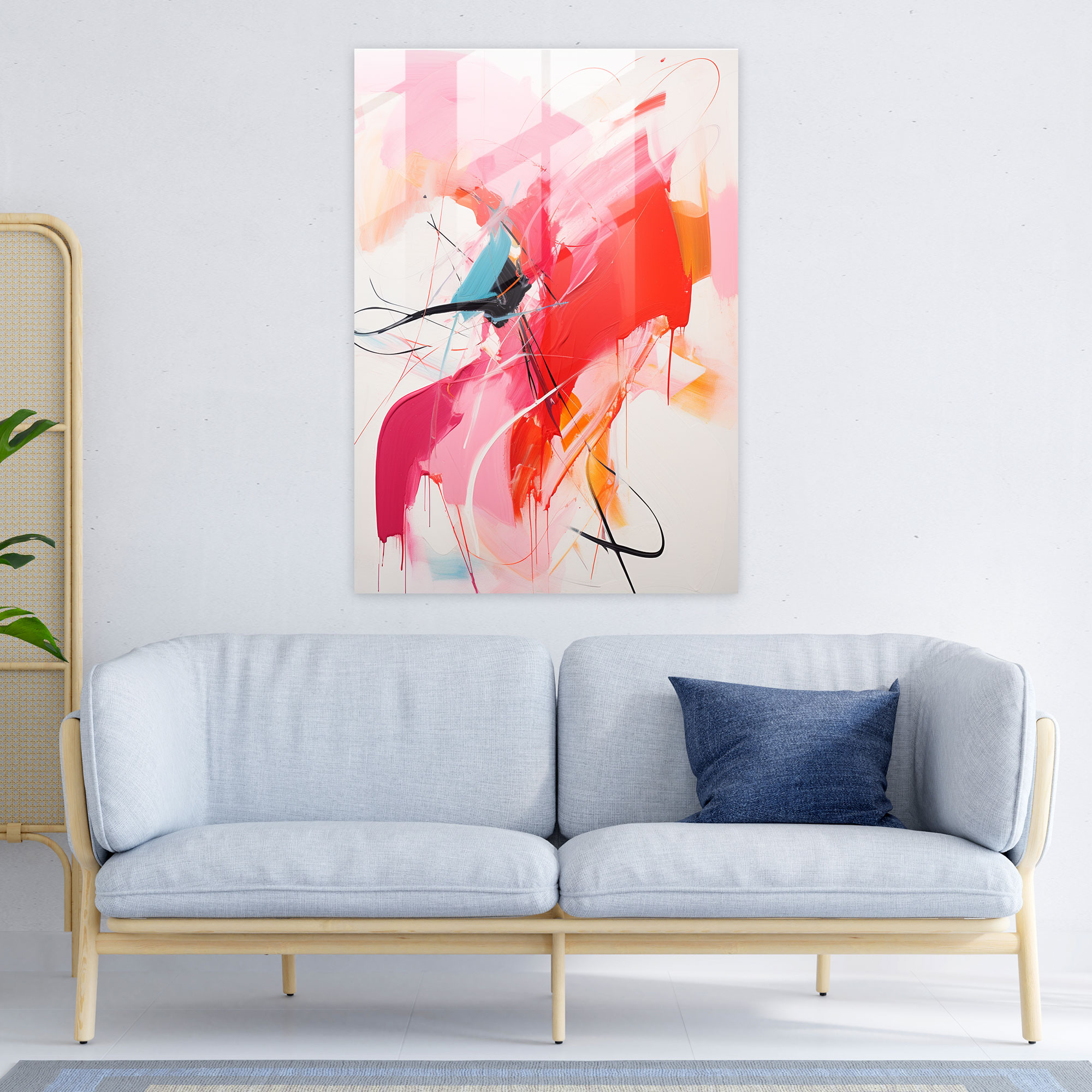 Oppenheimer Glass Print - Expressive Abstraction - Oppenheimer, Spontaneous, Abstract Expressionist Artwork, Oppenheimer