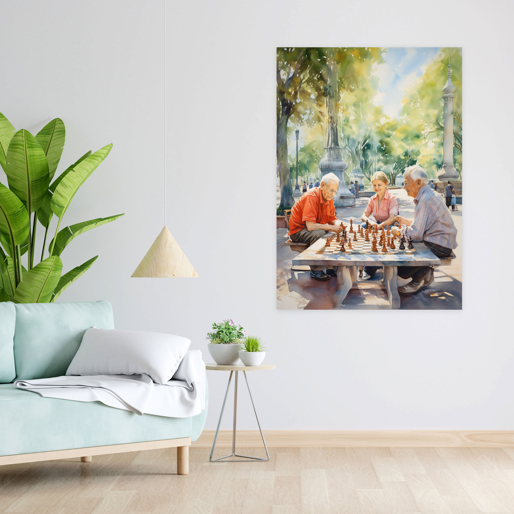 Old Peoples Wall Art - Old Peoples, Wall Art, Canvas Wall Art, Watercolor