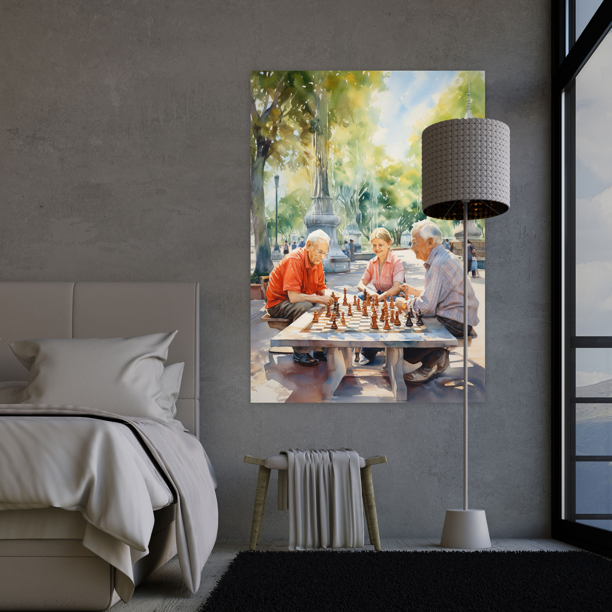 Old Peoples Wall Art - Old Peoples, Wall Art, Canvas Wall Art, Watercolor