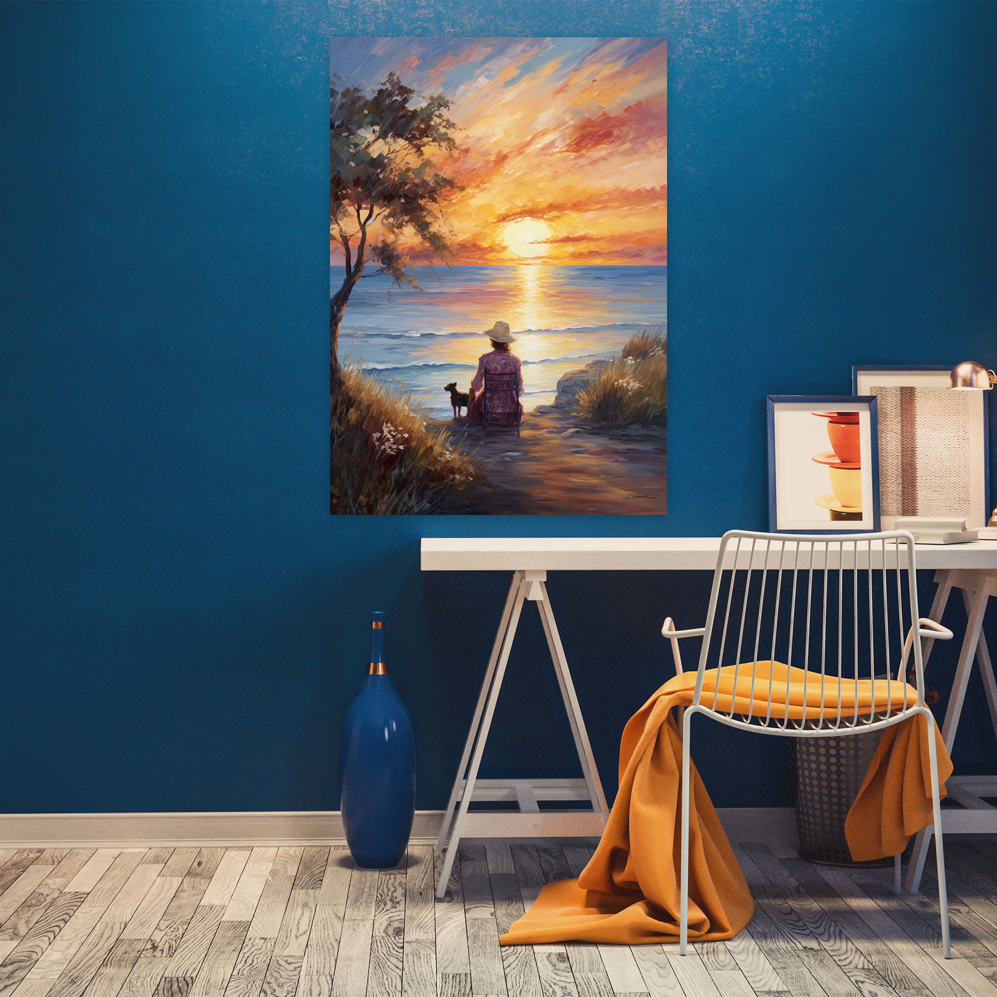 Old Peoples Wall Decoration - Old Peoples, Sunset, Wall Decoration, Canvas