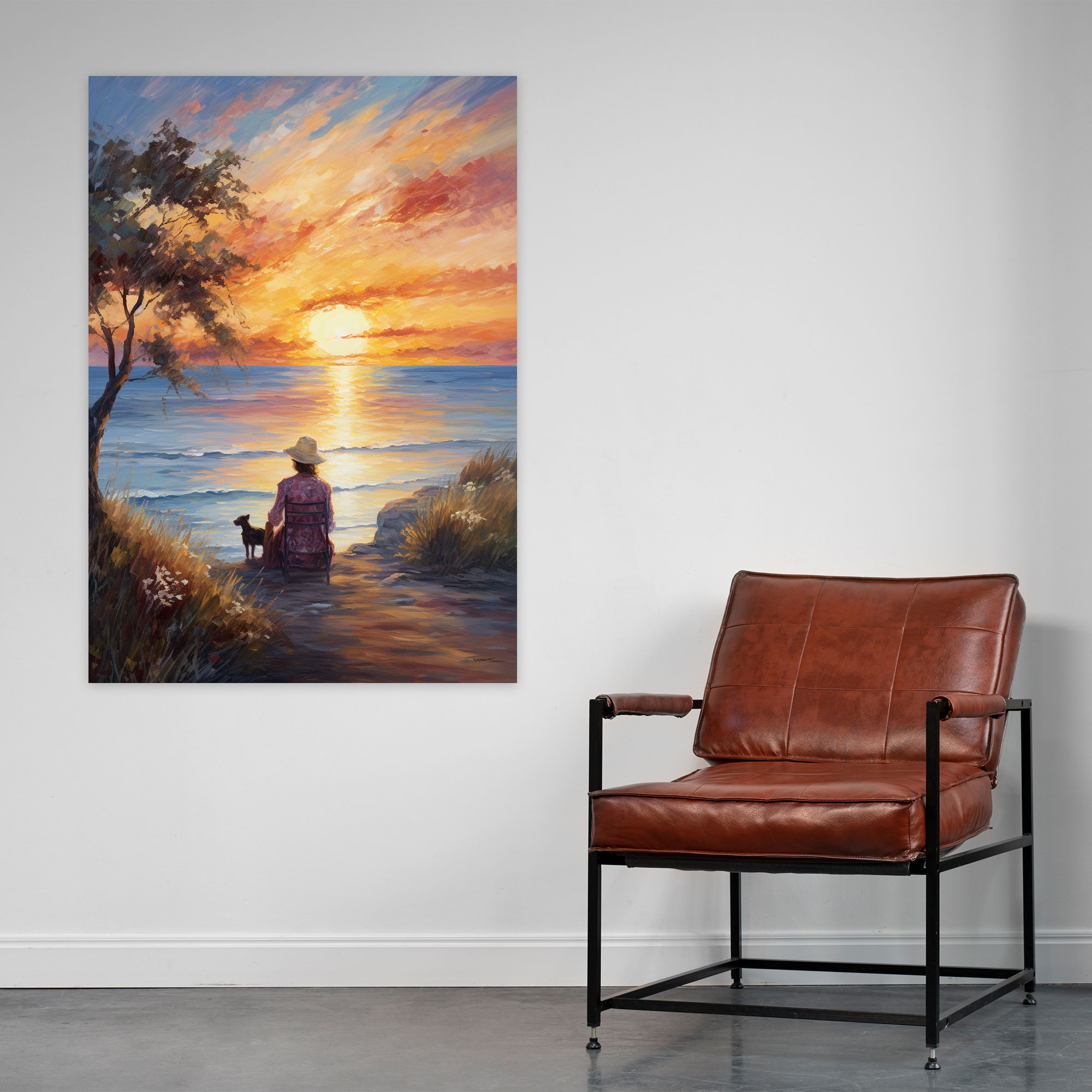 Old Peoples Wall Decoration - Old Peoples, Sunset, Wall Decoration, Canvas
