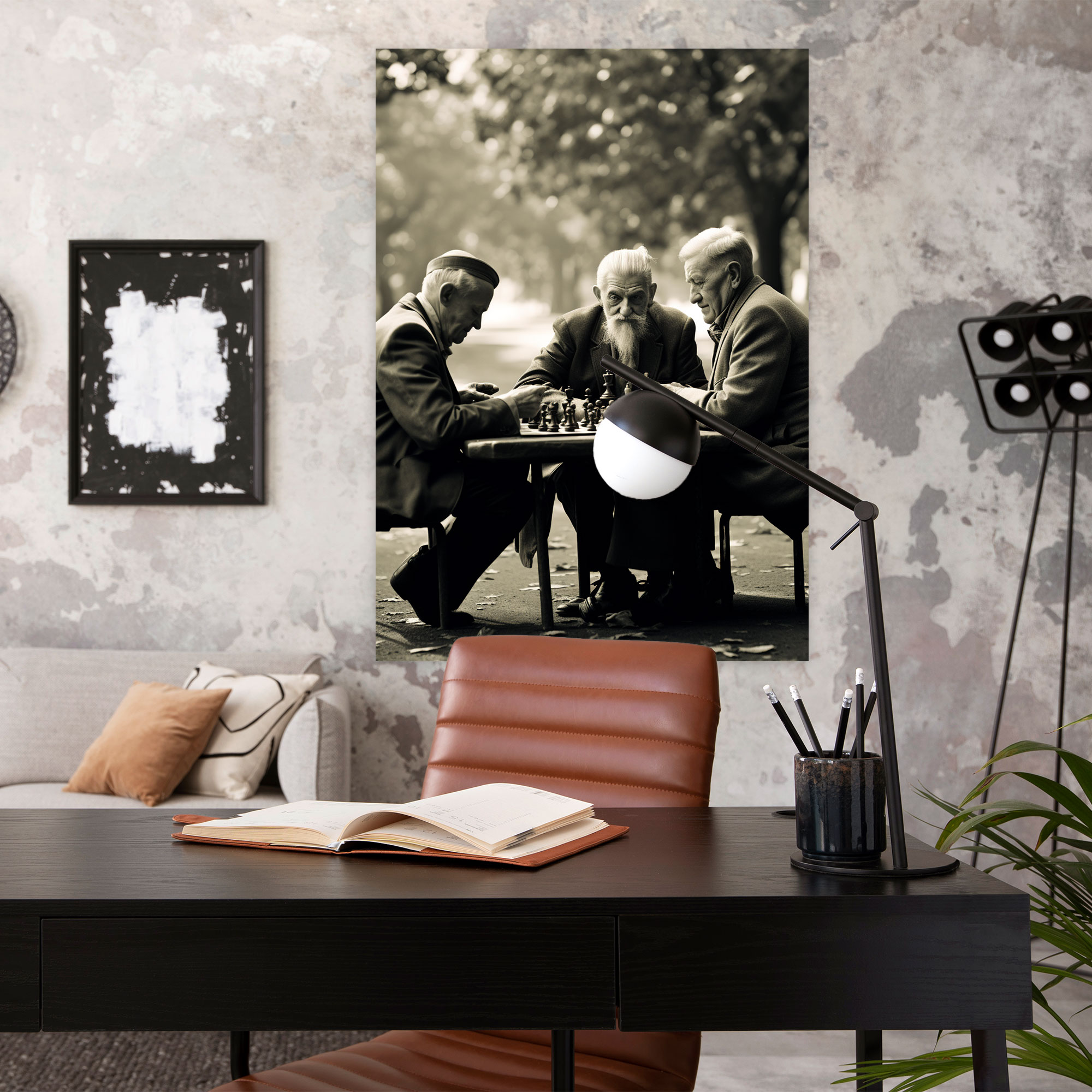Old Peoples Wall Art - Old Peoples, Old Peoples, Chess, Canvas