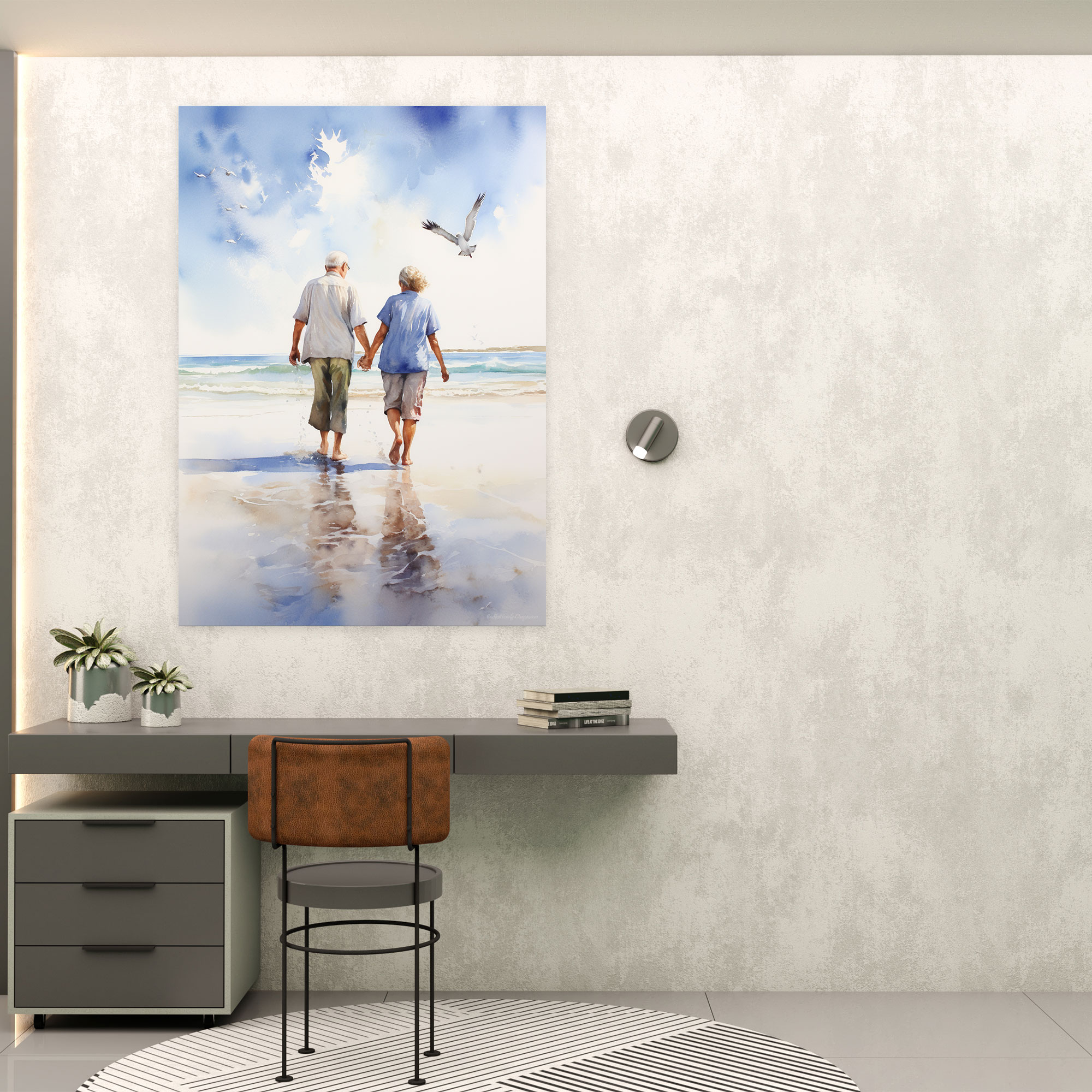 Old Peoples Canvas Print - Old Peoples, Wall Art, Canvas Wall Art, Watercolor Painting