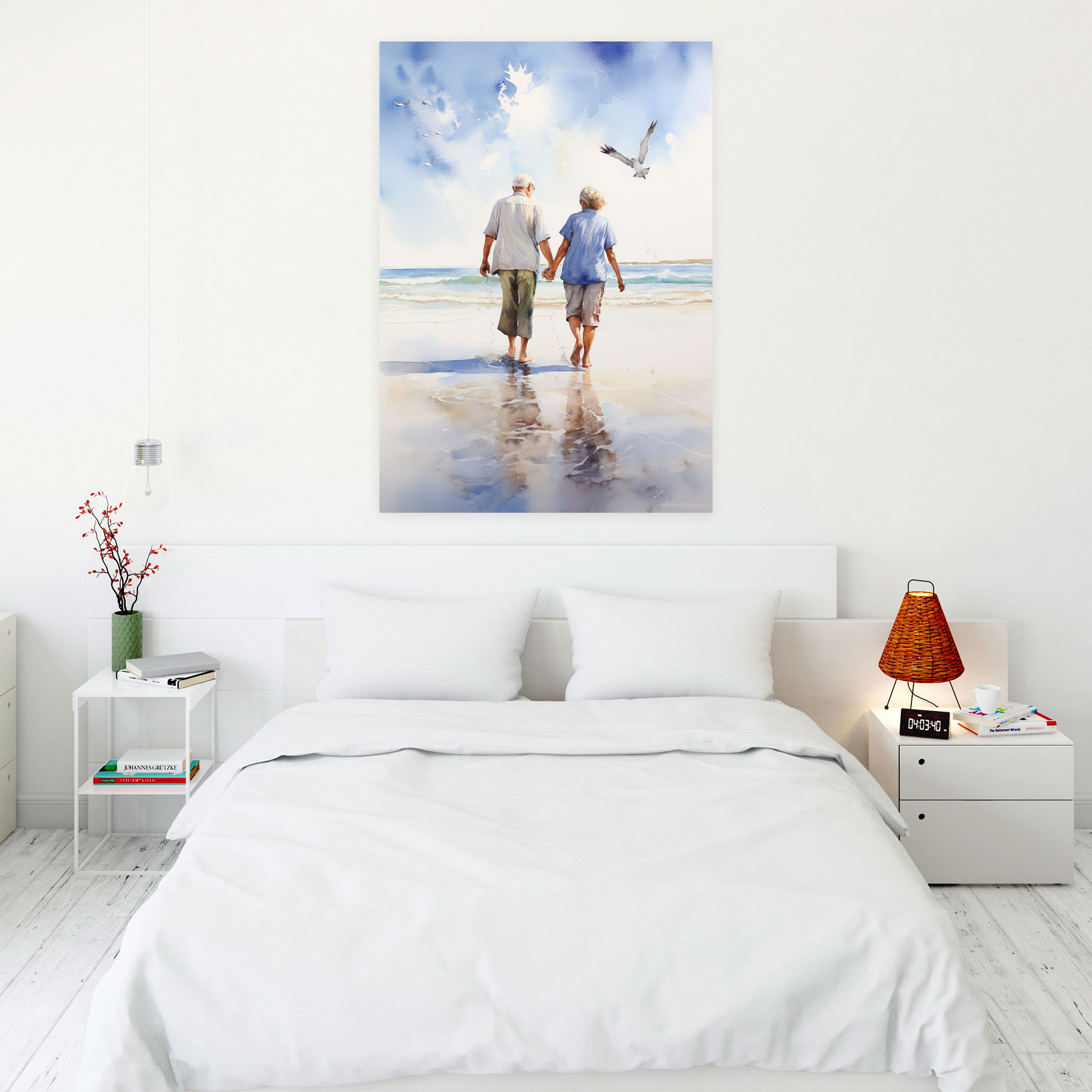 Old Peoples Canvas Print - Old Peoples, Wall Art, Canvas Wall Art, Watercolor Painting