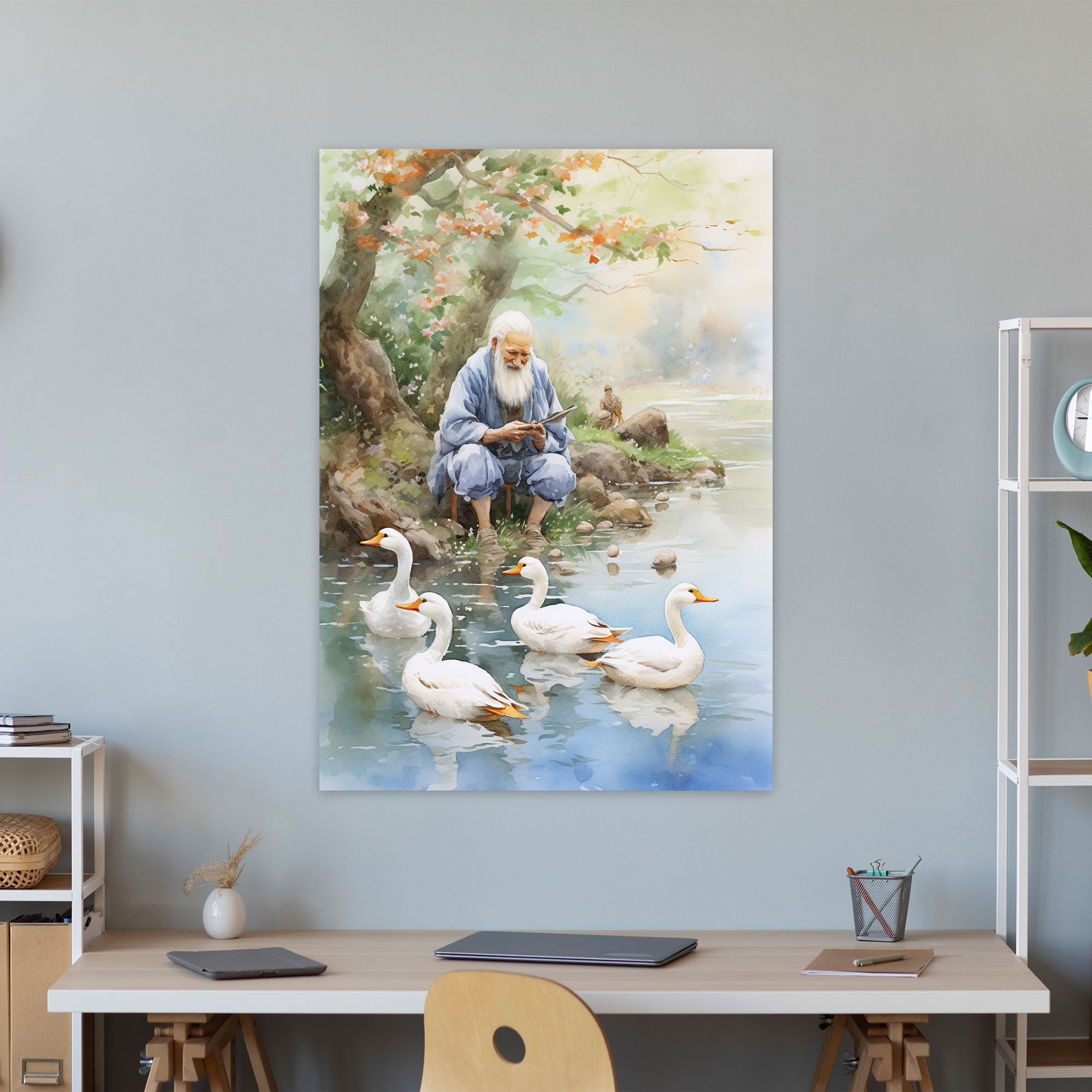 Old Peoples Wall Art - Old Peoples, Wall Art, Canvas Wall Art, Reflection