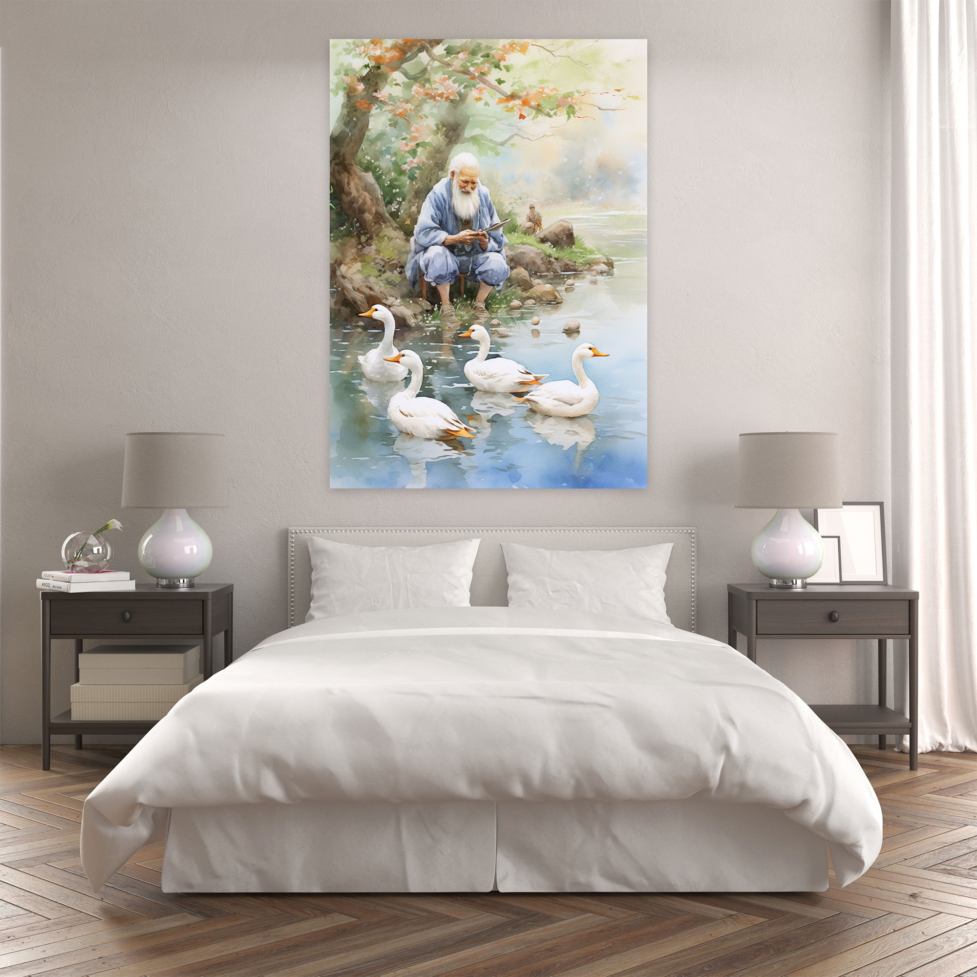 Old Peoples Wall Art - Old Peoples, Wall Art, Canvas Wall Art, Reflection