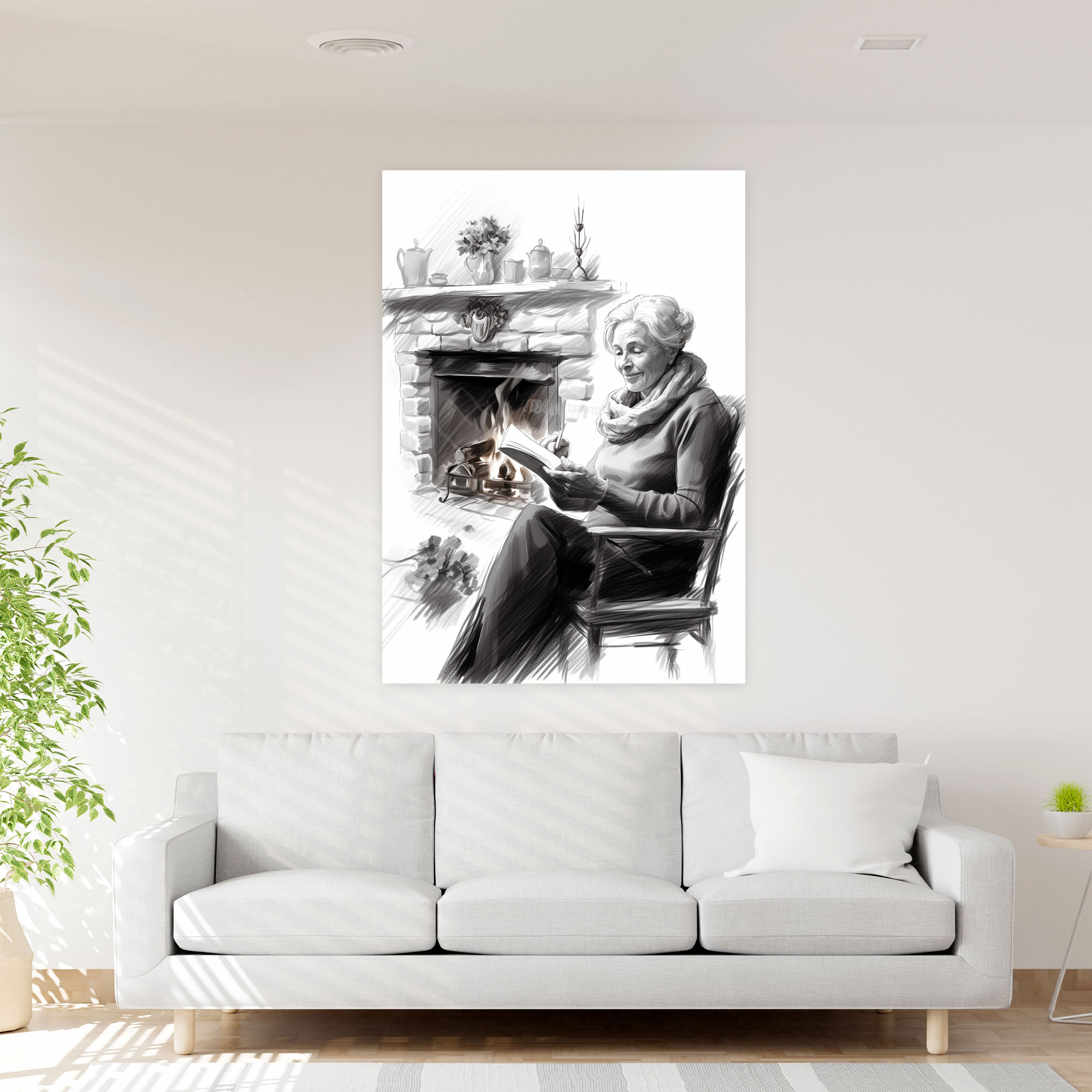Old Peoples Wall Art - Old Peoples, Canvas, Relaxation, Warmth